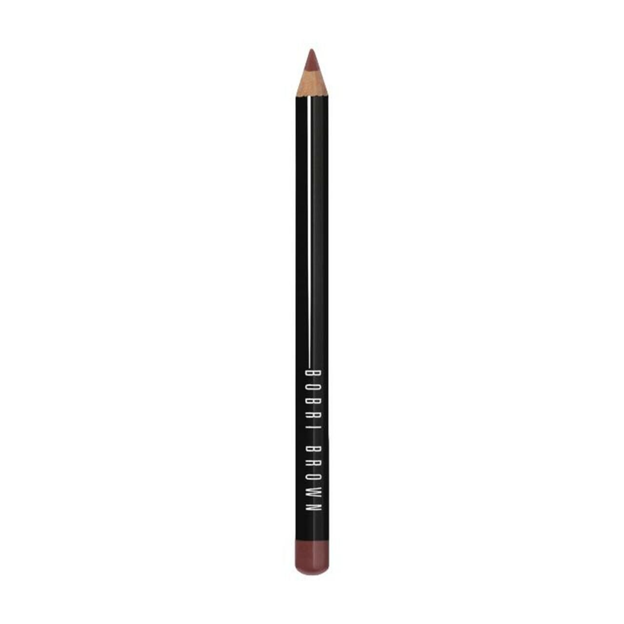 Lippenstiftstift. Schwarzer Schaft mit weißer Schrift BOBBI BROWN. Spitze und unteres Ende in Braun. Holzstift.