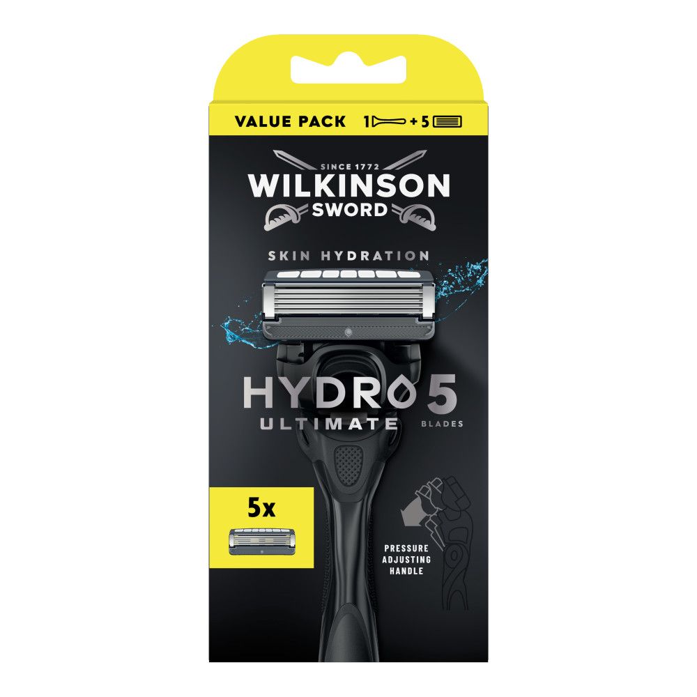 Wilkinson Sword Hydro 5 Ultimate Rasierer und 5 Ersatzklingen.
