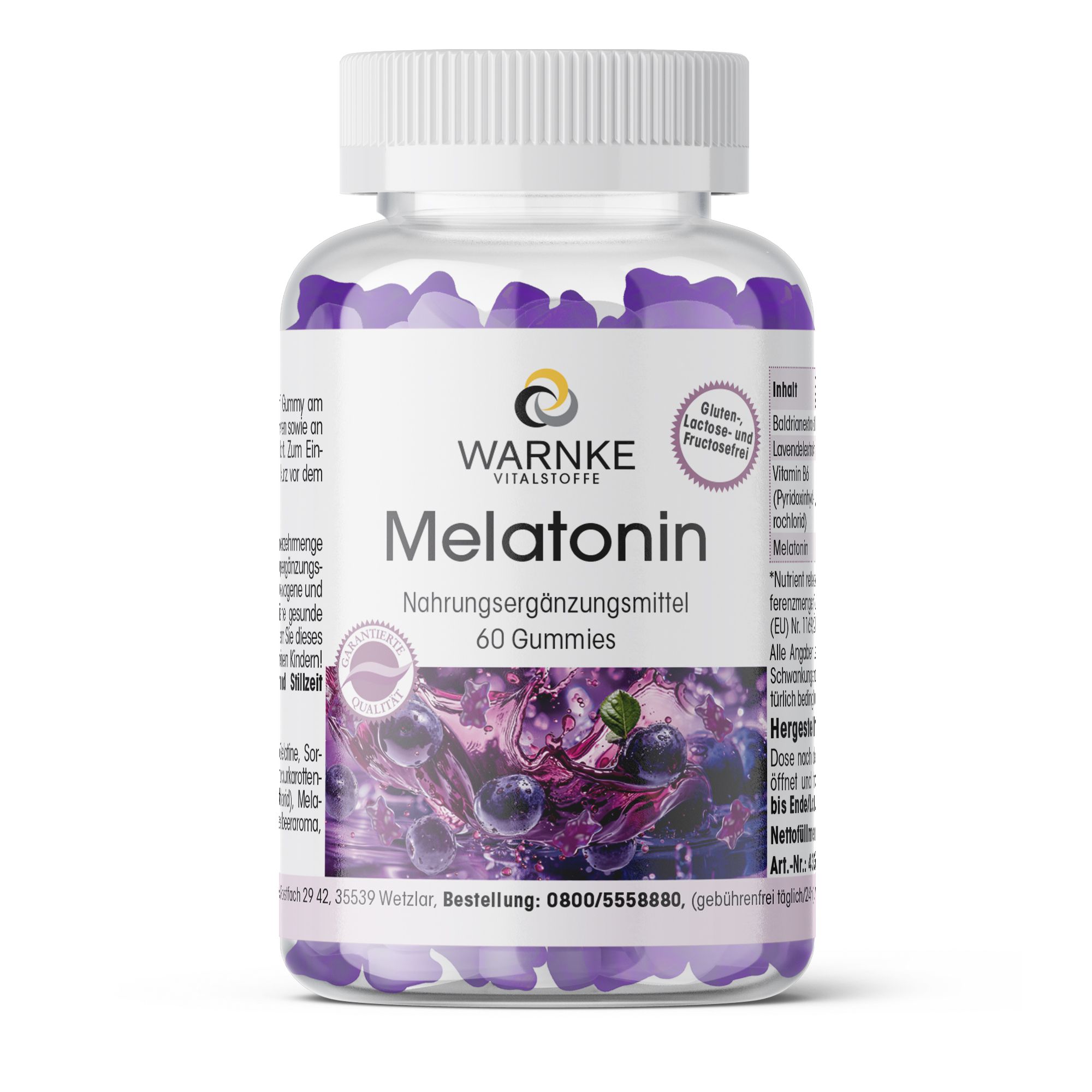 Warnke Vitalstoffe | Melatonin 60 St Kaugummis