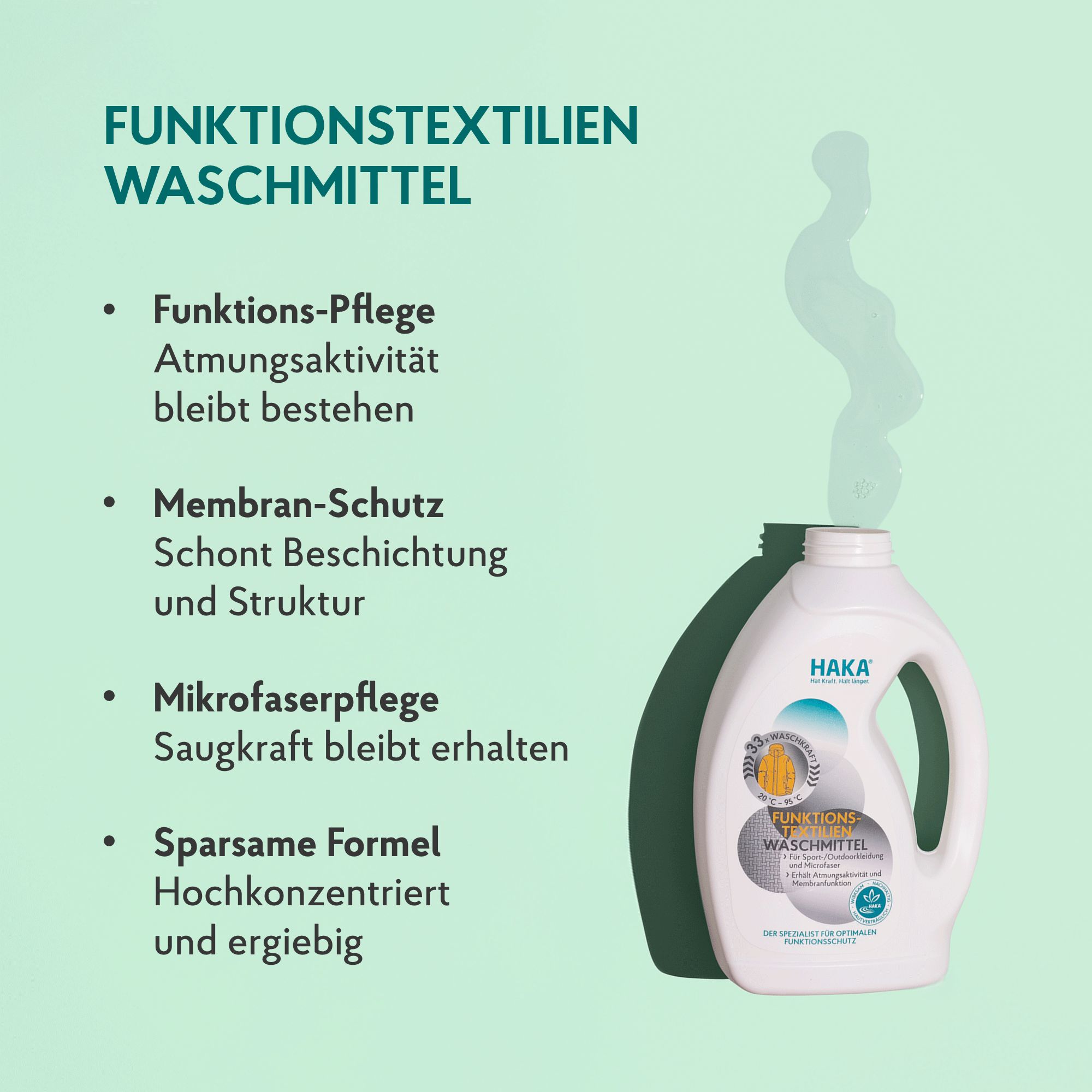 HAKA Funktionstextilien Waschmittel für Sport und Outdoorbekleidung