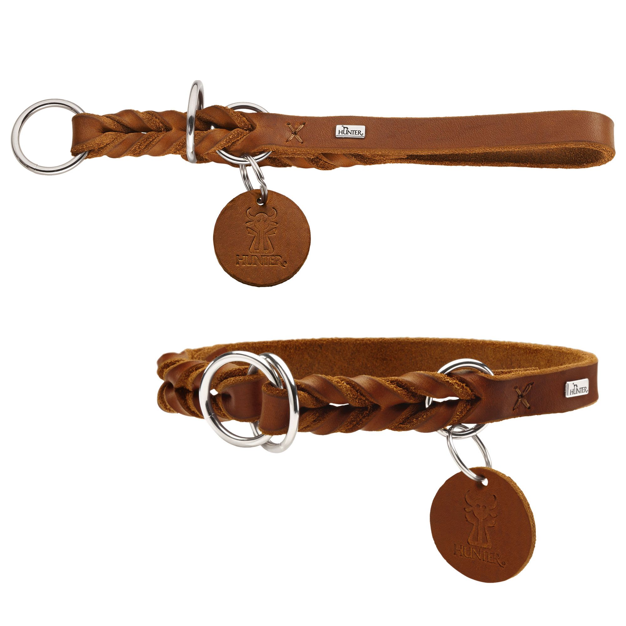 Hundehalsband - Länge 55 cm - griffiges Softvollrindleder mit abgerundeten Kanten