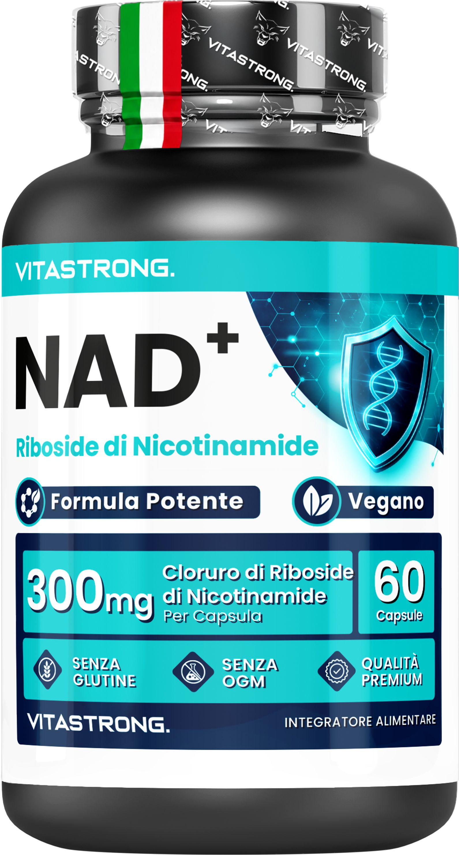 Vitastrong Nad+ 300 mg - Nicotinamid-Ribosid mit Niacin, vegan 60 St