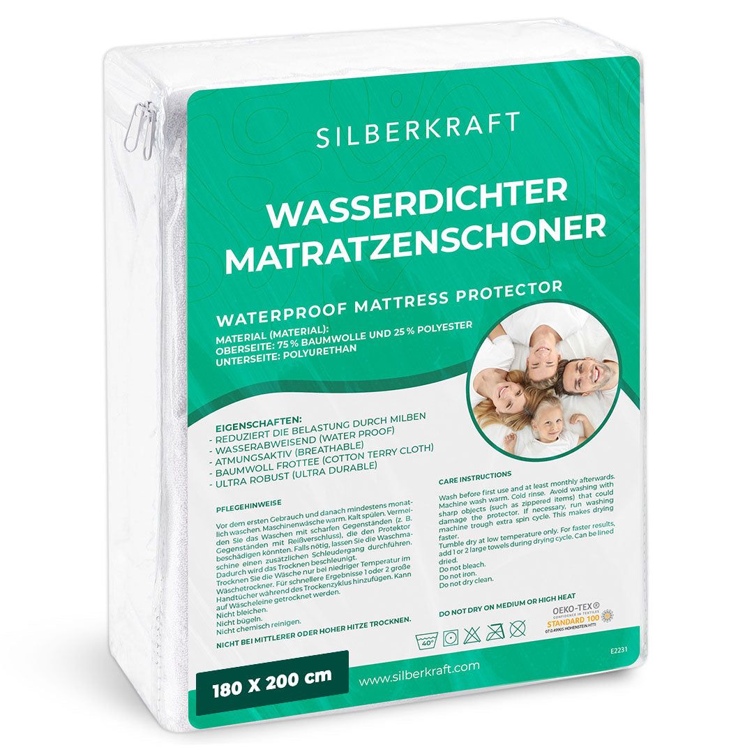 SILBERKRAFT Matratzenbezug Anti-Milben Encasing
