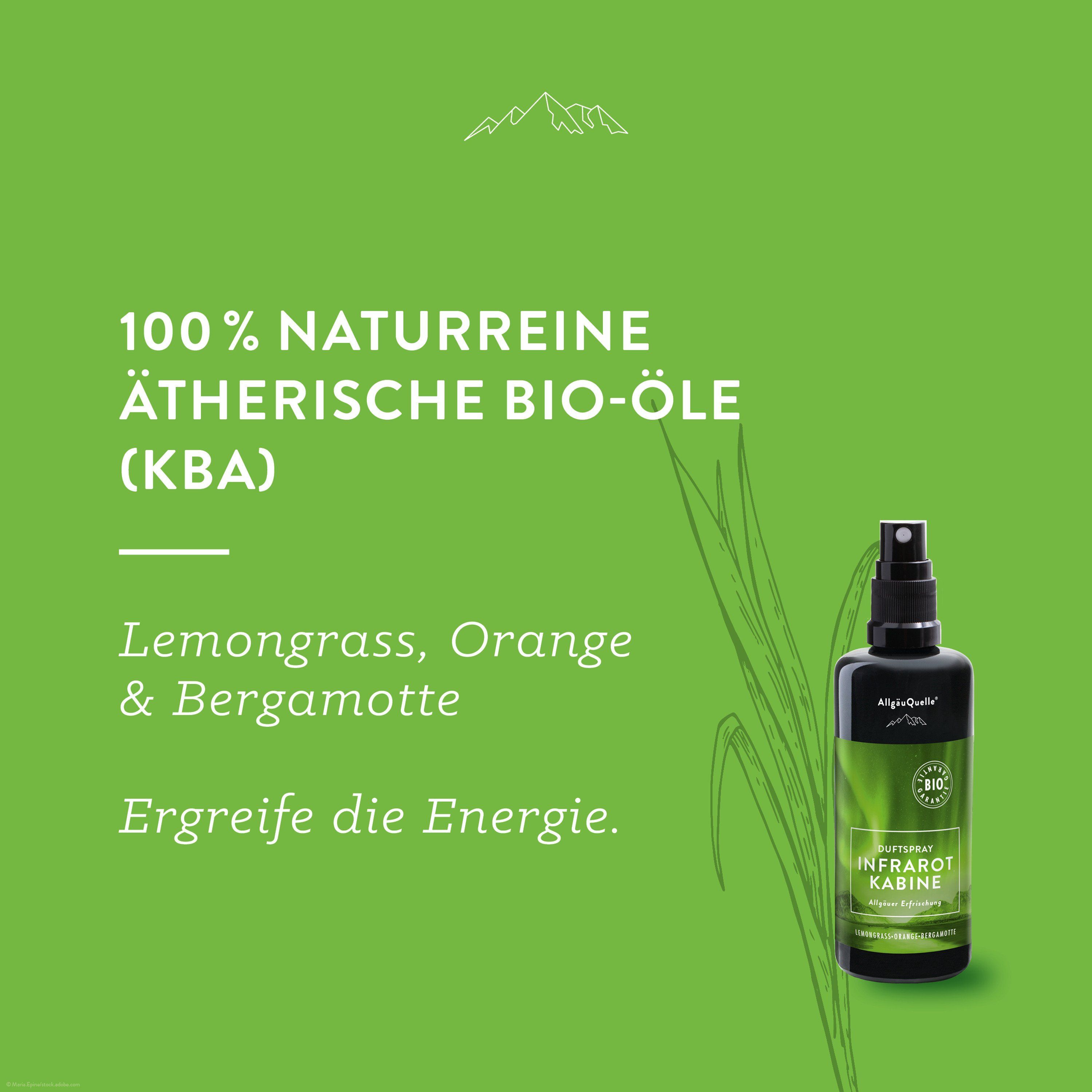 Allgäuquelle Bio Raumduft Infrarotkabinen-Spray Erfrischung Saunaduft 100 ml Spray