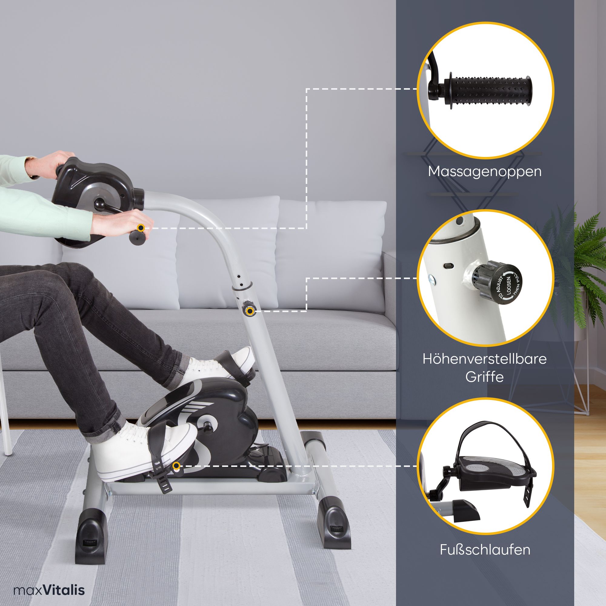 aktivshop Arm- und Beintrainer aktiv »2in1« mit Motor & höhenverstellbaren Handgriff
