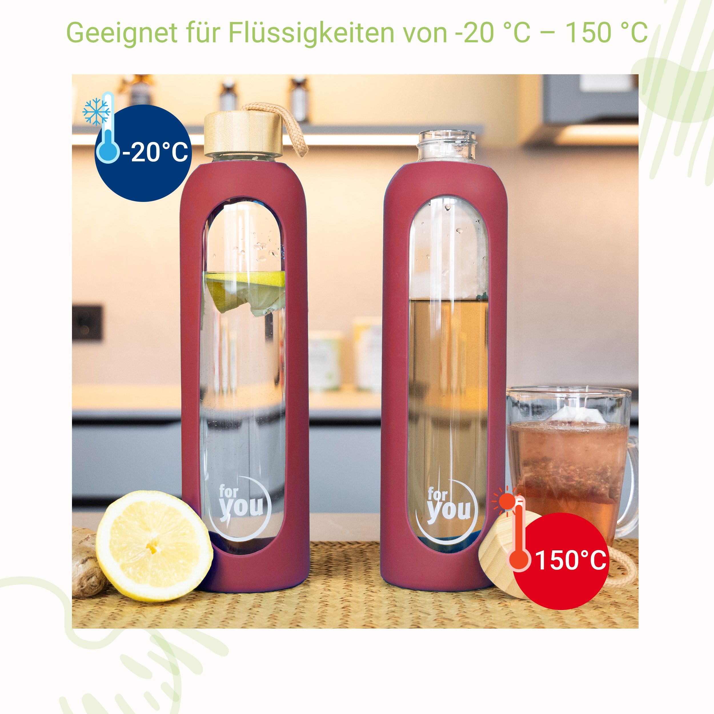 for you Nachhaltige Trinkflasche Doppelpack