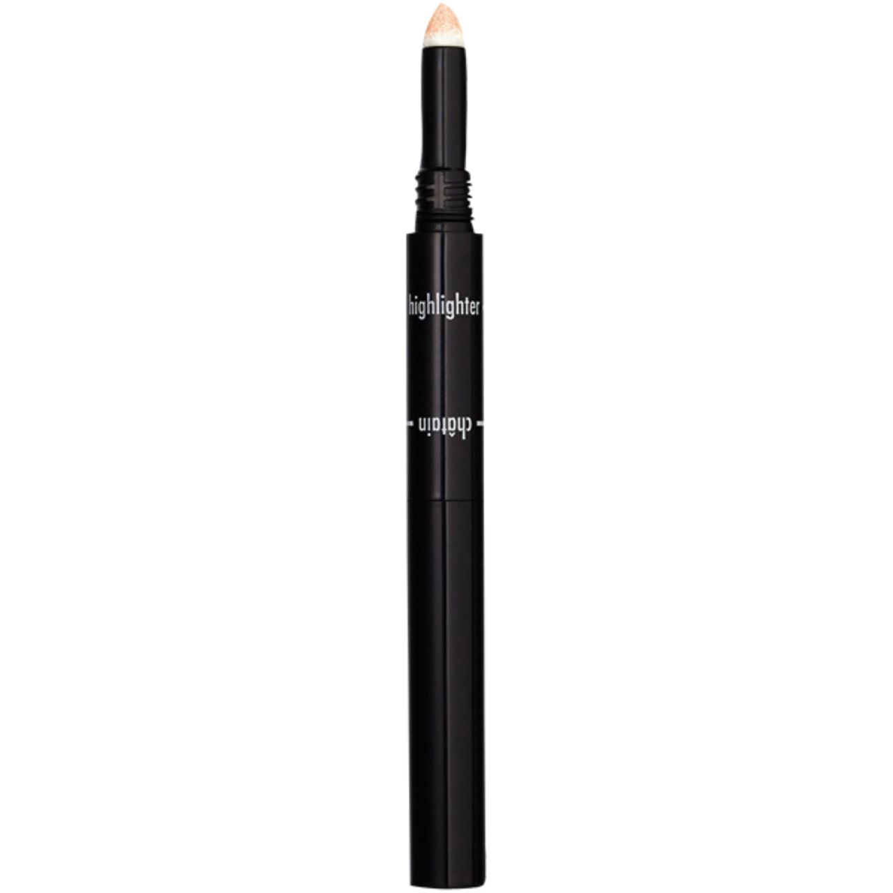 Sisley Phyto-Sourcils Design. Schwarzer Stift mit Highlighter-Applikator. Nahaufnahme.