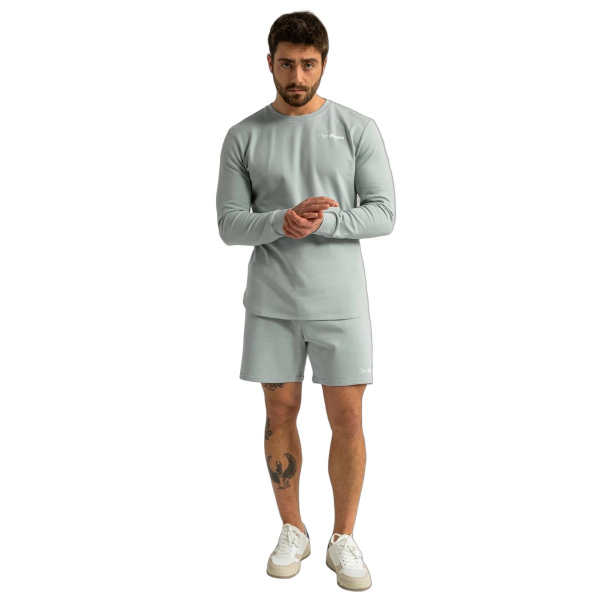 GymBeam Sweatshirt Herren slim ohne Kapuze in Eucalypt