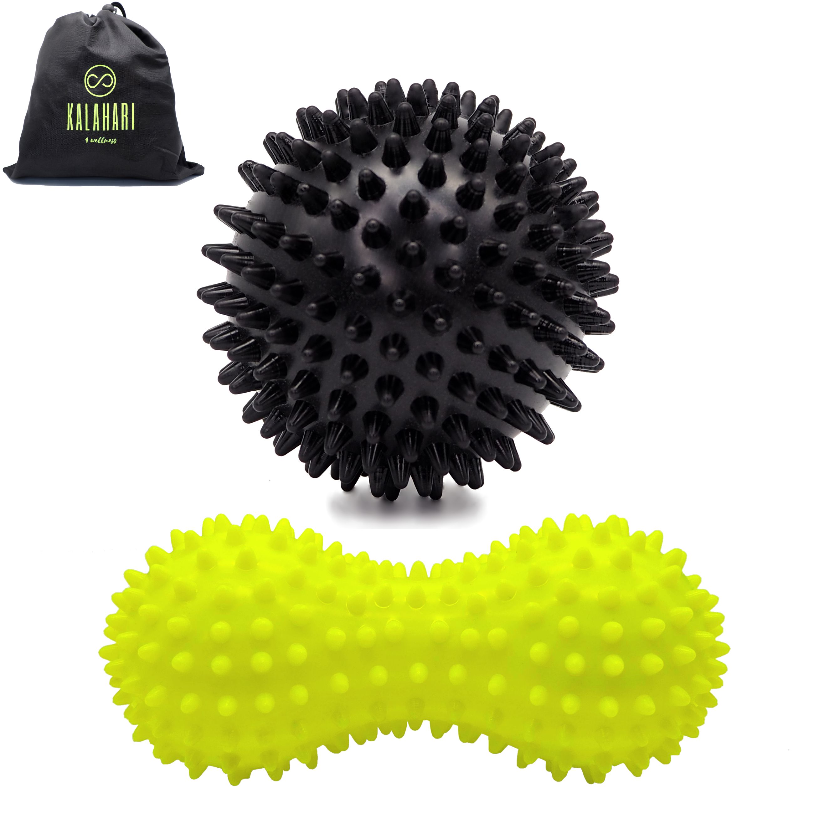Kalahari Massagebälle, Duo Igelball, Igelball + eBook Faszientraining, Plantarfasziitis, Fußmassage 2 St