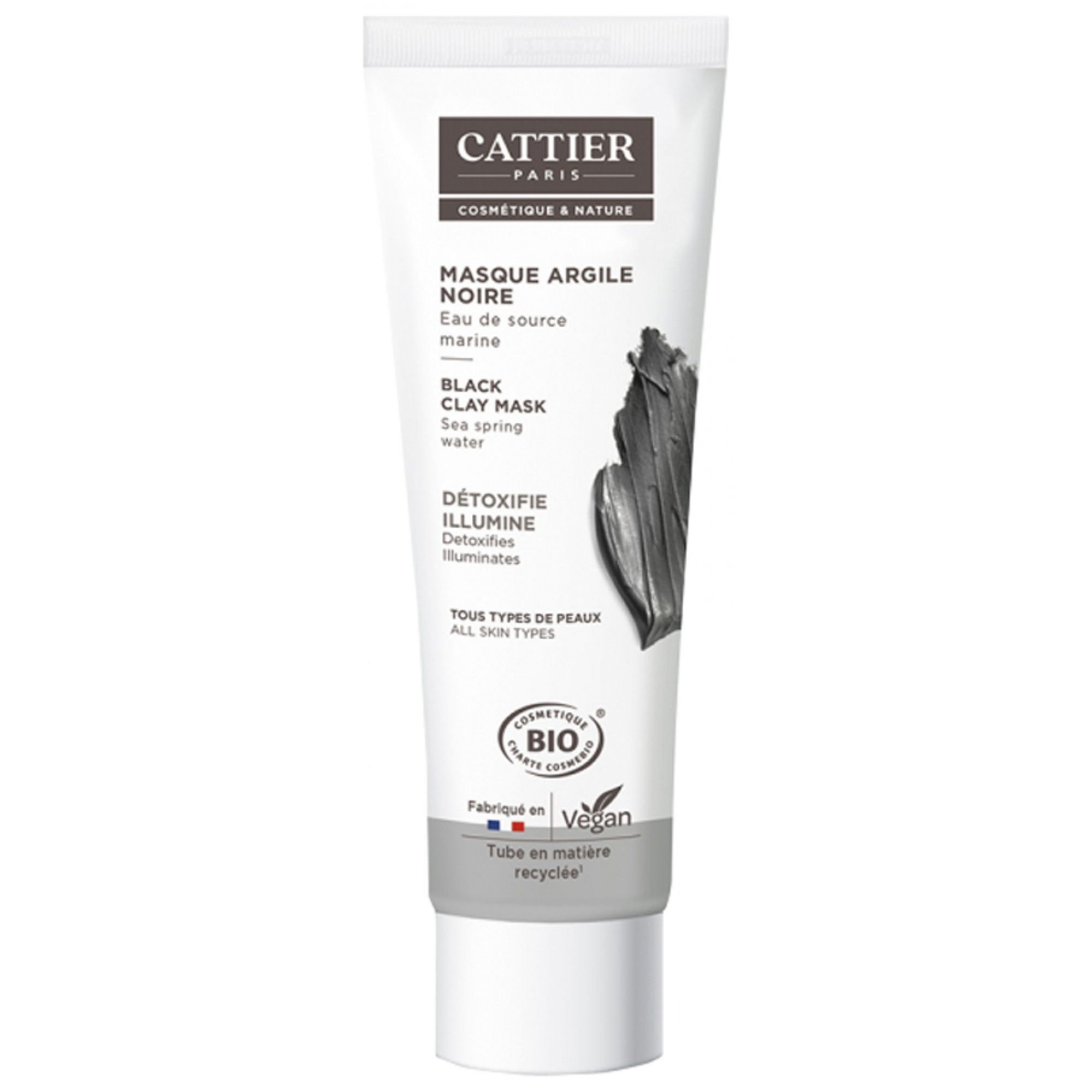 Cattier Schwarze Tonerde Maske Alle Hauttypen Bio 5,5x3,5x16,8 cm