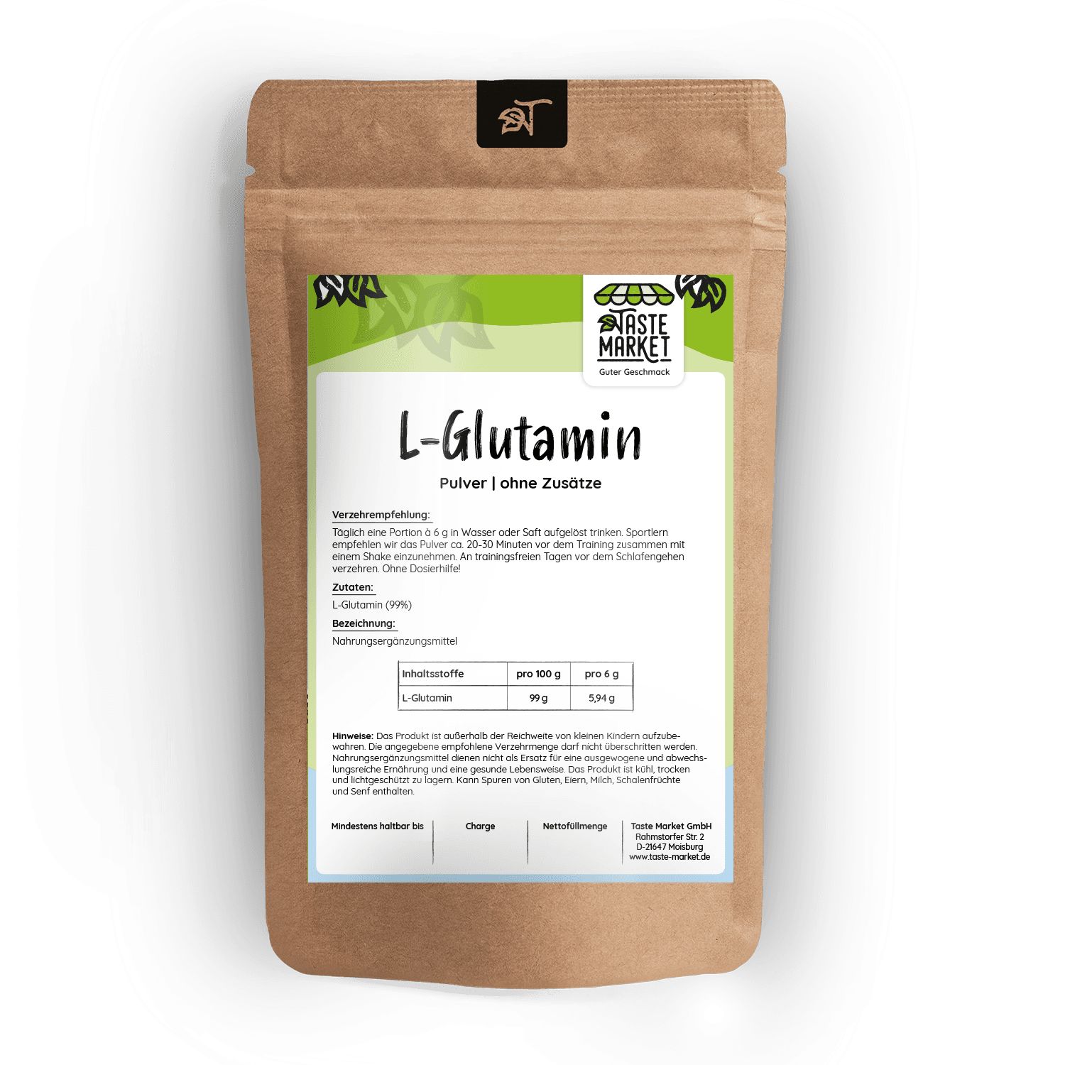 Taste Market L-Glutamin 1 kg Pulver