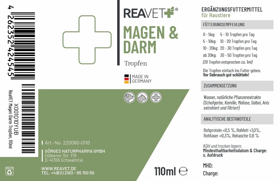 Magen & Darm Tropfen - ReaVET 60 g