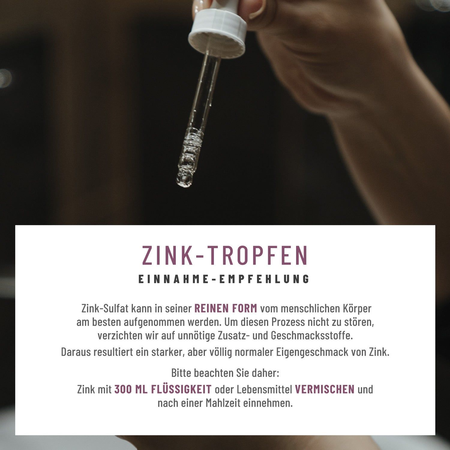 Zink Tropfen hochdosiert - alkoholfrei - aus bioverfügbarem Zink-Sulfat - Wundervoll - NATURTREU®