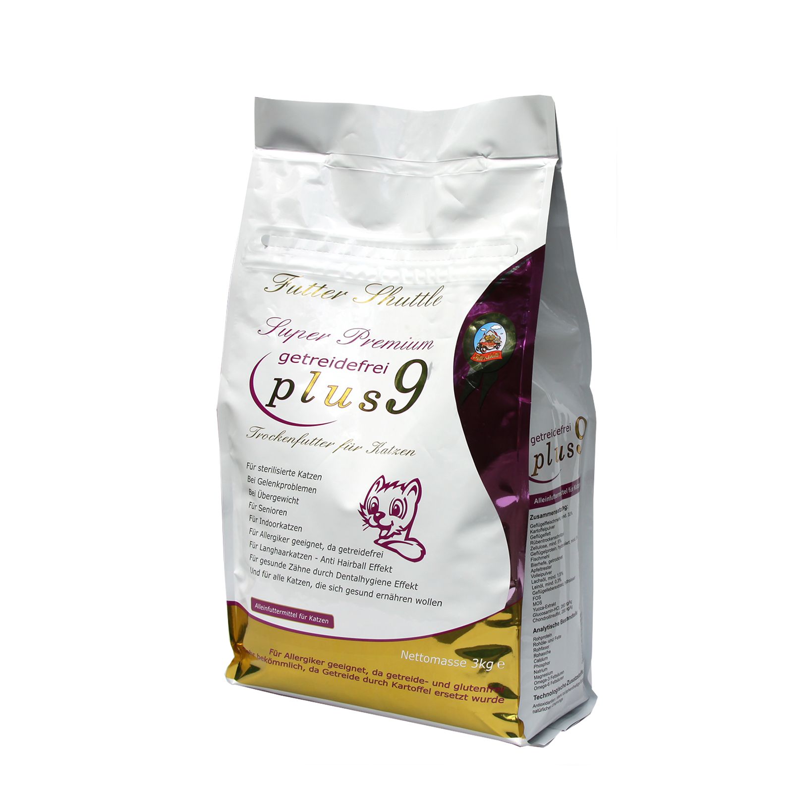 Getreidefreies Katzenfutter Trockenfutter Plus 9