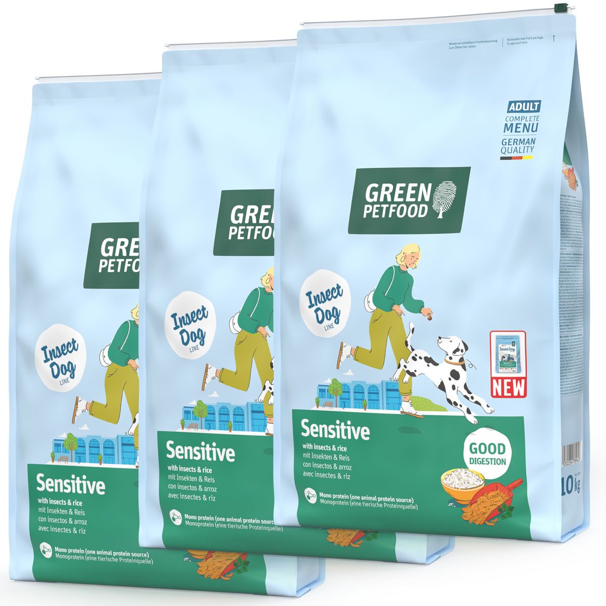 Green Petfood Sensitive with Insects & Rice