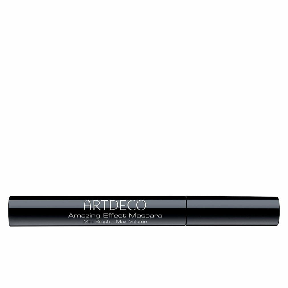 Schwarze Mascara-Tube. Auf der Tube steht "ARTDECO Amazing Effect Mascara Mini Brush - Maxi Volume".