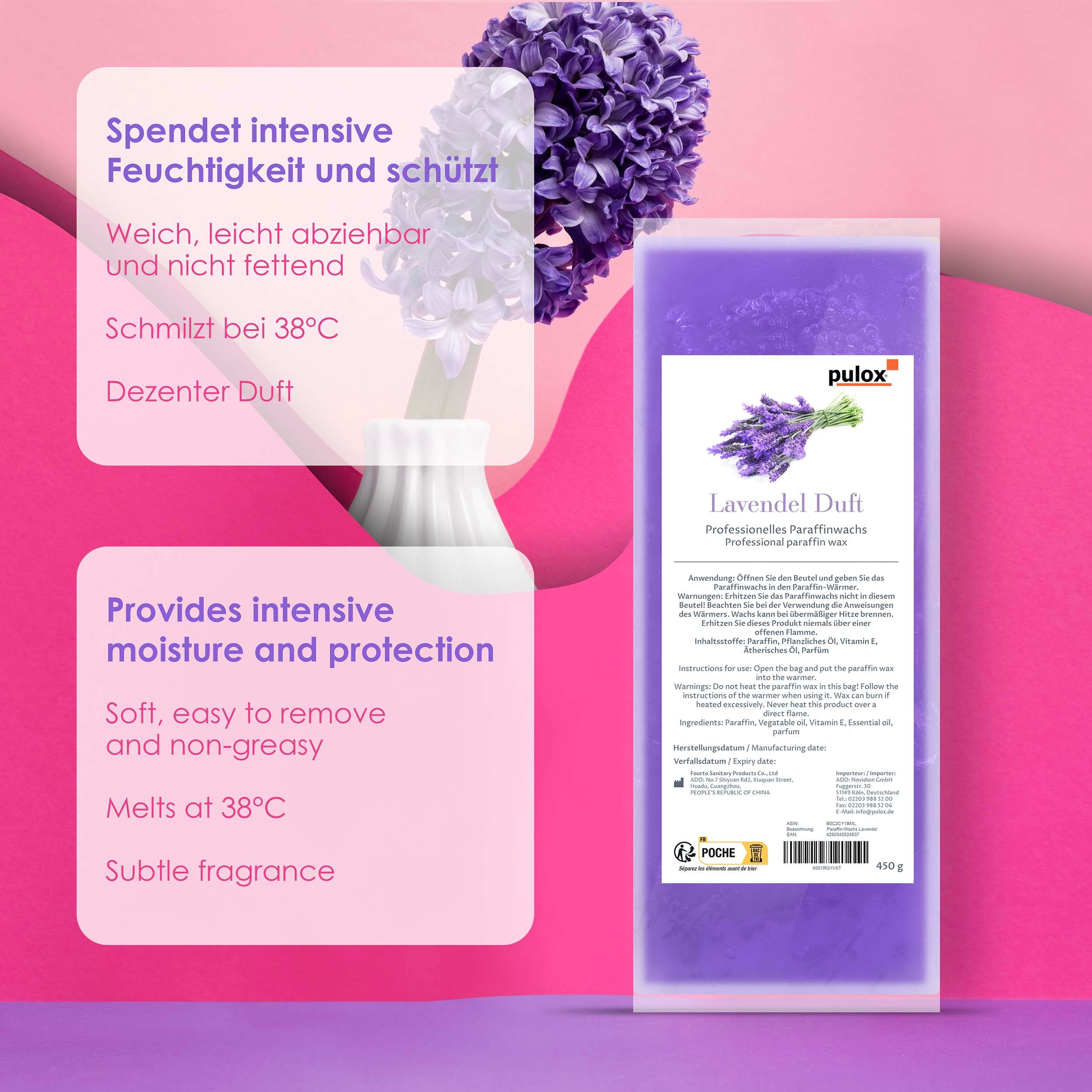 Pulox Paraffin-Wachs - Duft: Lavendel - 450 g - 1 Stk.