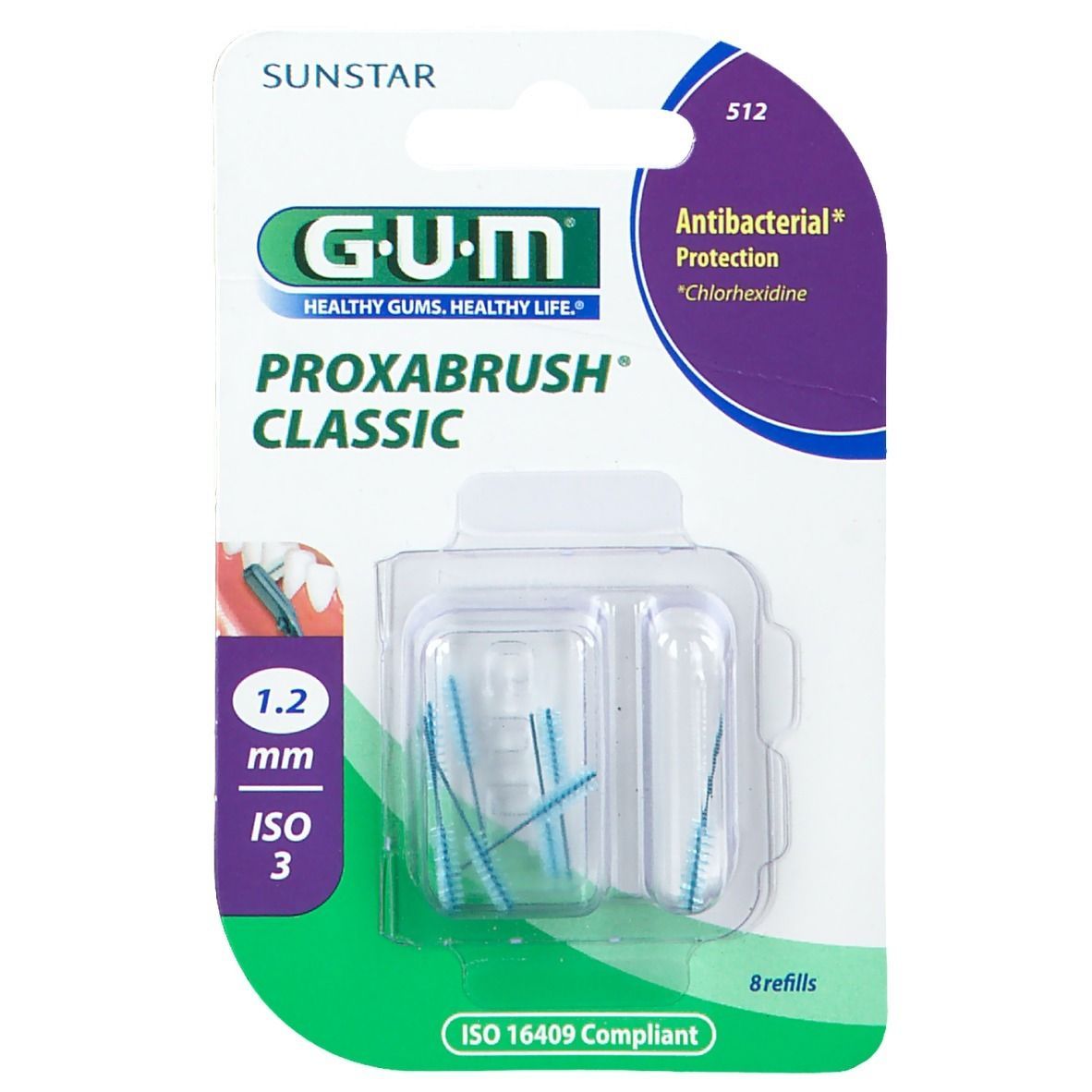 GUM Proxabrush Ersatzbürsten Kerze 8 St Zahnbürste