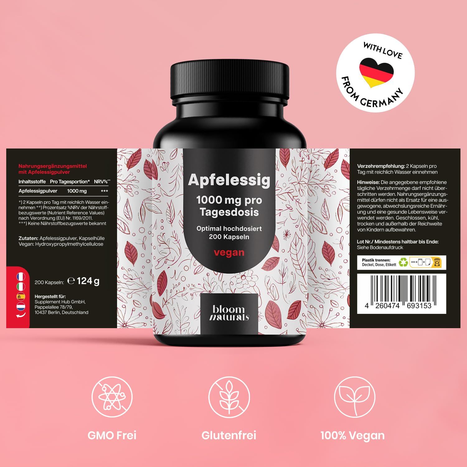 Bloom Naturals Apfelessig Kapseln