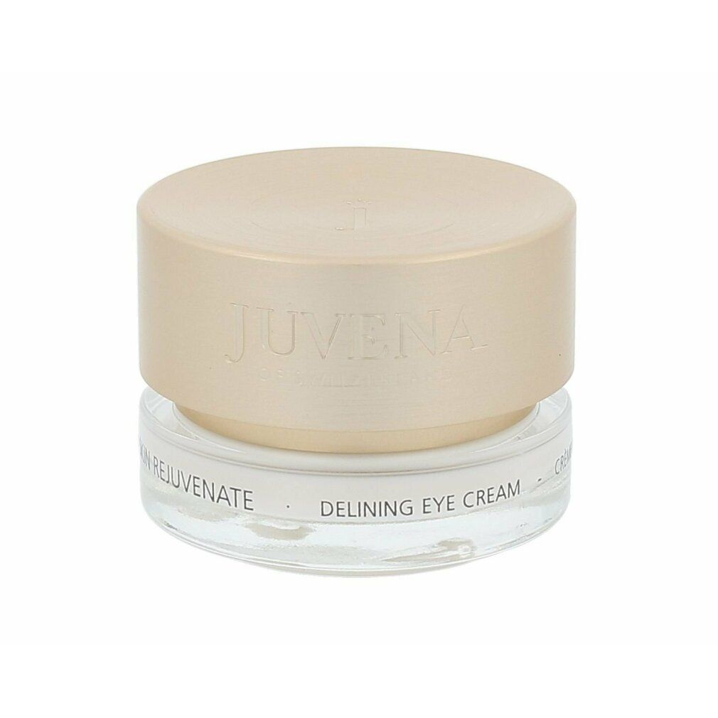 Creme-Dose mit goldfarbenem Deckel. Aufschrift: Juvena. Bezeichnung: Delineing Eye Cream.