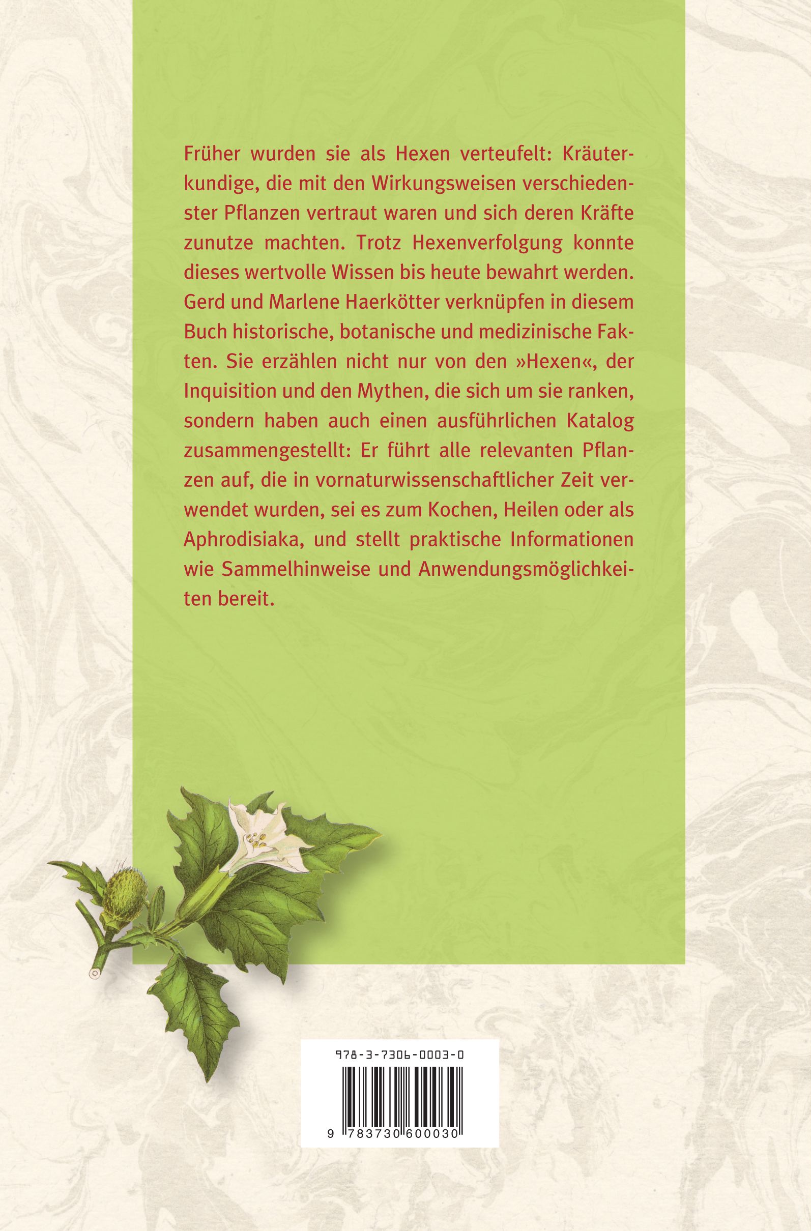 Buchrücken mit Text und Pflanzenillustration. ISBN-Nummer unten.