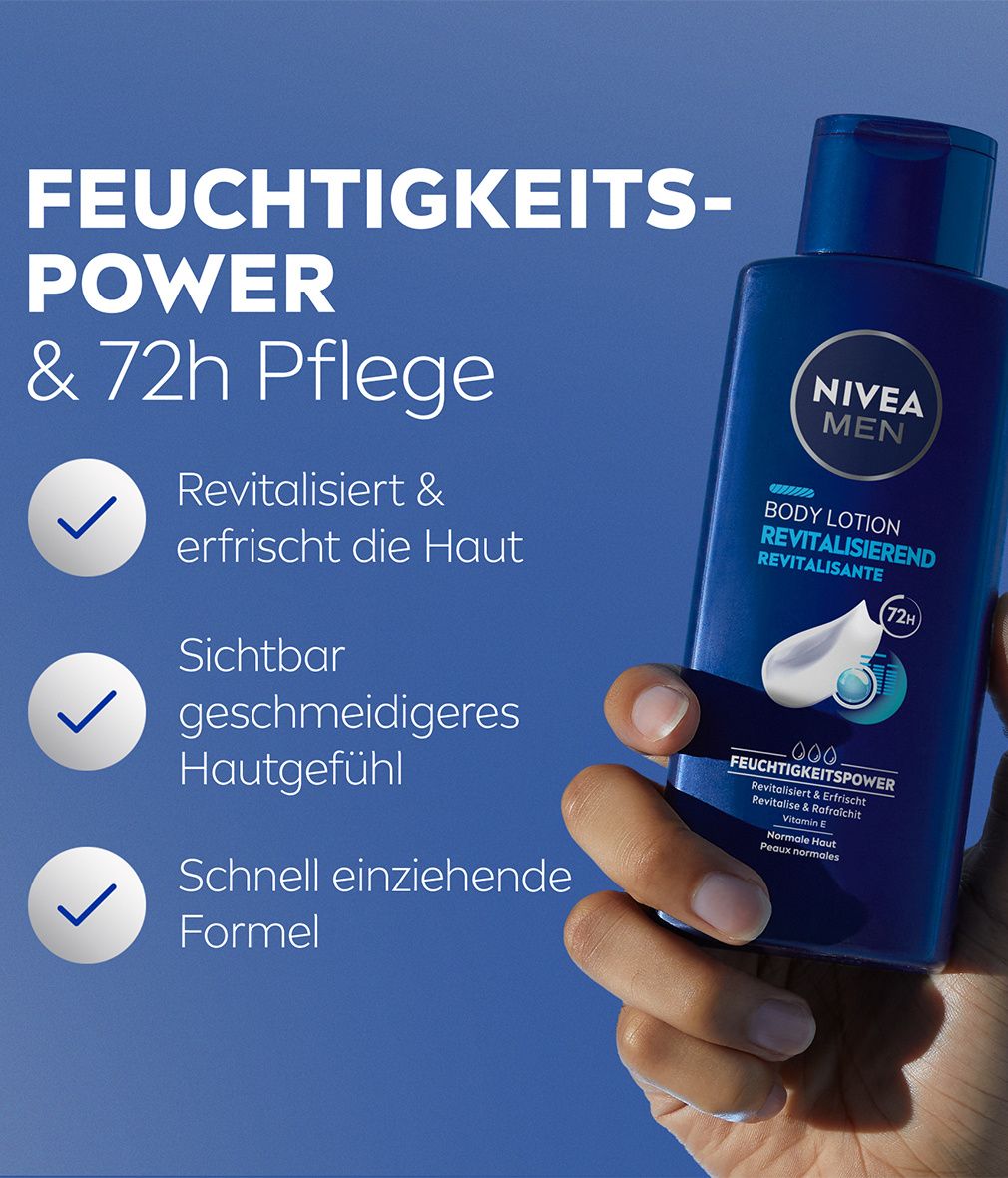 NIVEA MEN Body Lotion Revitalisierend Erfrischend 24h Feuchtigkeit