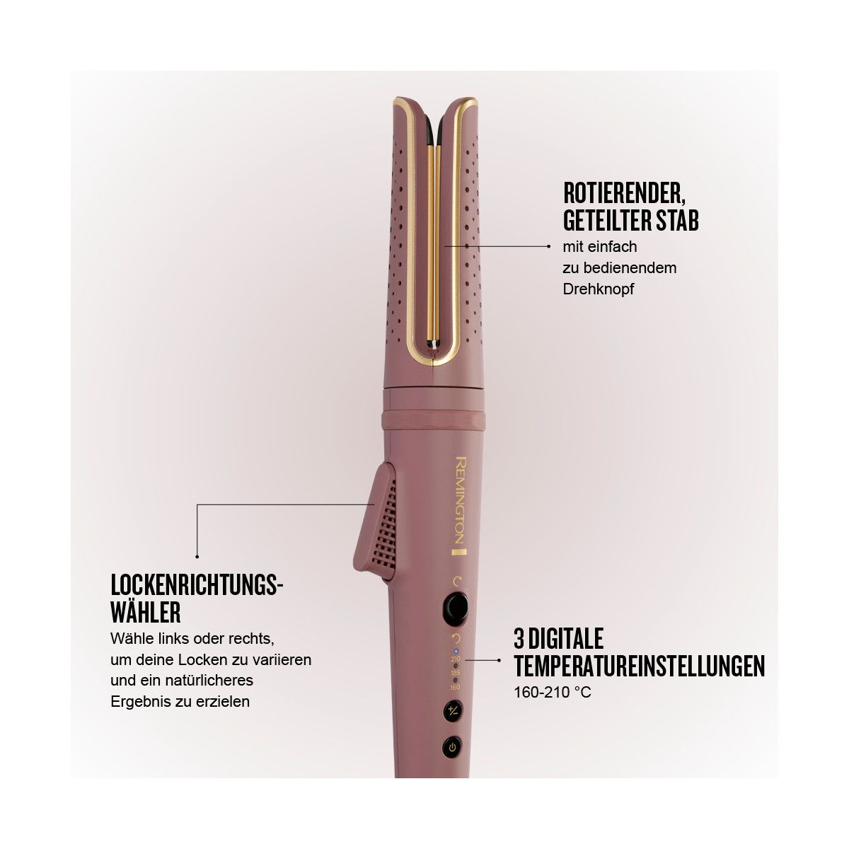 REMINGTON Lockenstab rotierend Rotating Curler AIRvive CI8930 Anti-Frizz Ionen