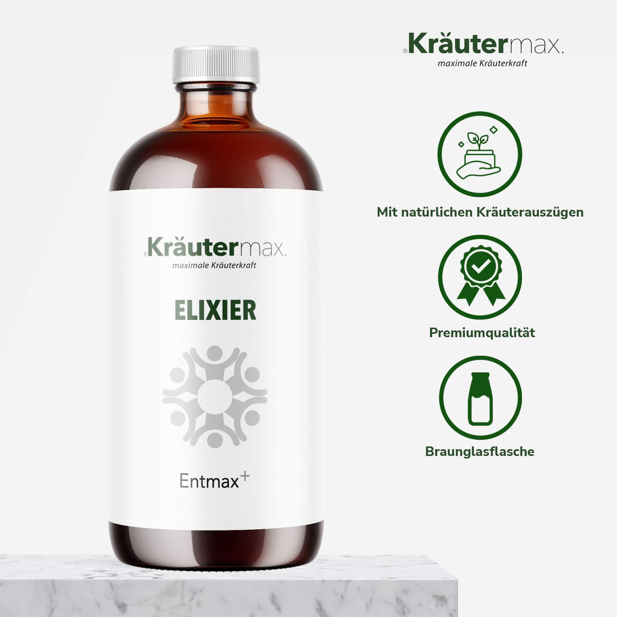 Kräutermax Kräuterelixier Entmax plus mit Wermutwein und Kräuterauszügen 500 ml Elixier