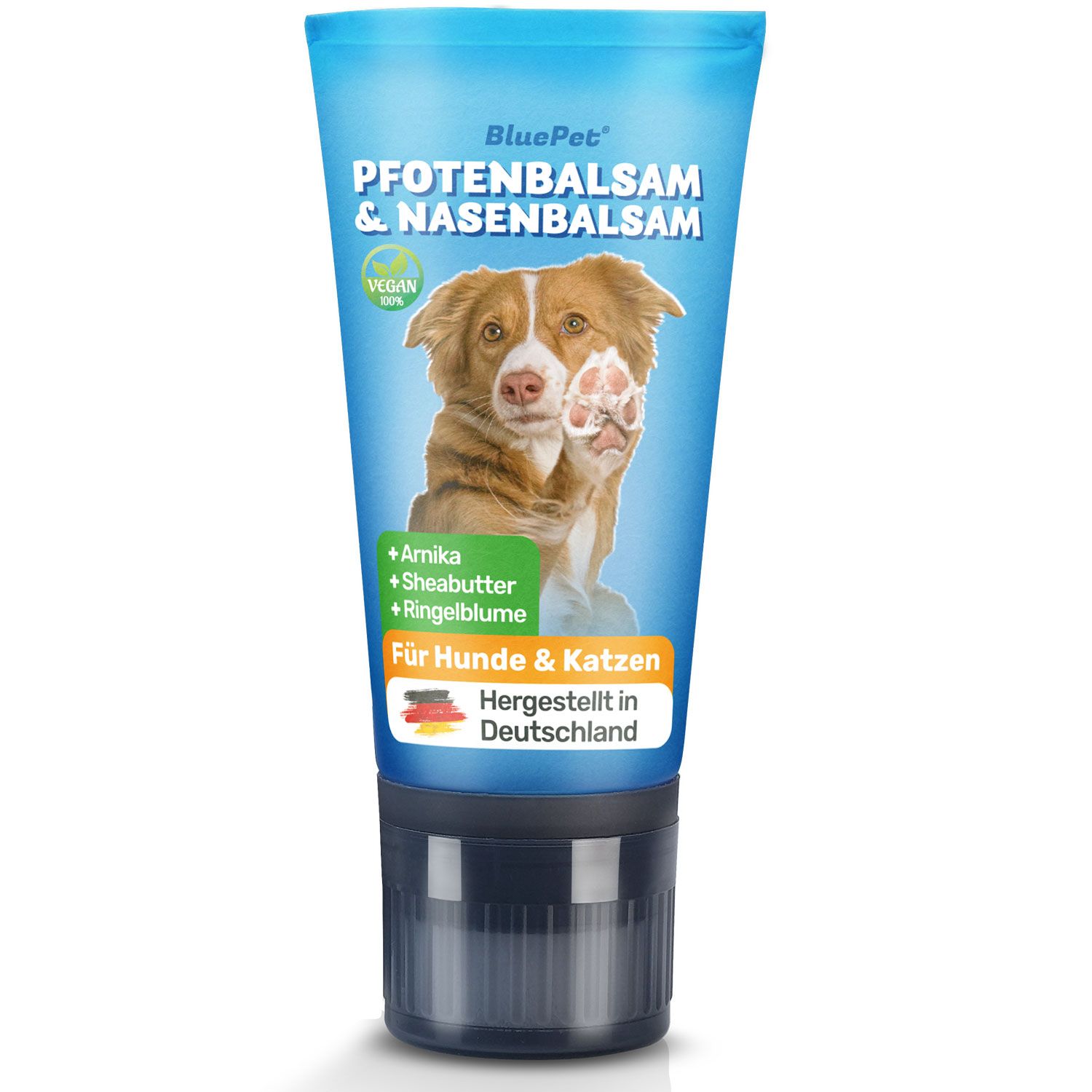 BluePet Pfotenbalsam Hund, Nasenbalsam, Pfotencreme, Natürliche Pfotenpflege Made in Germany 50 ml Pflegebalsam
