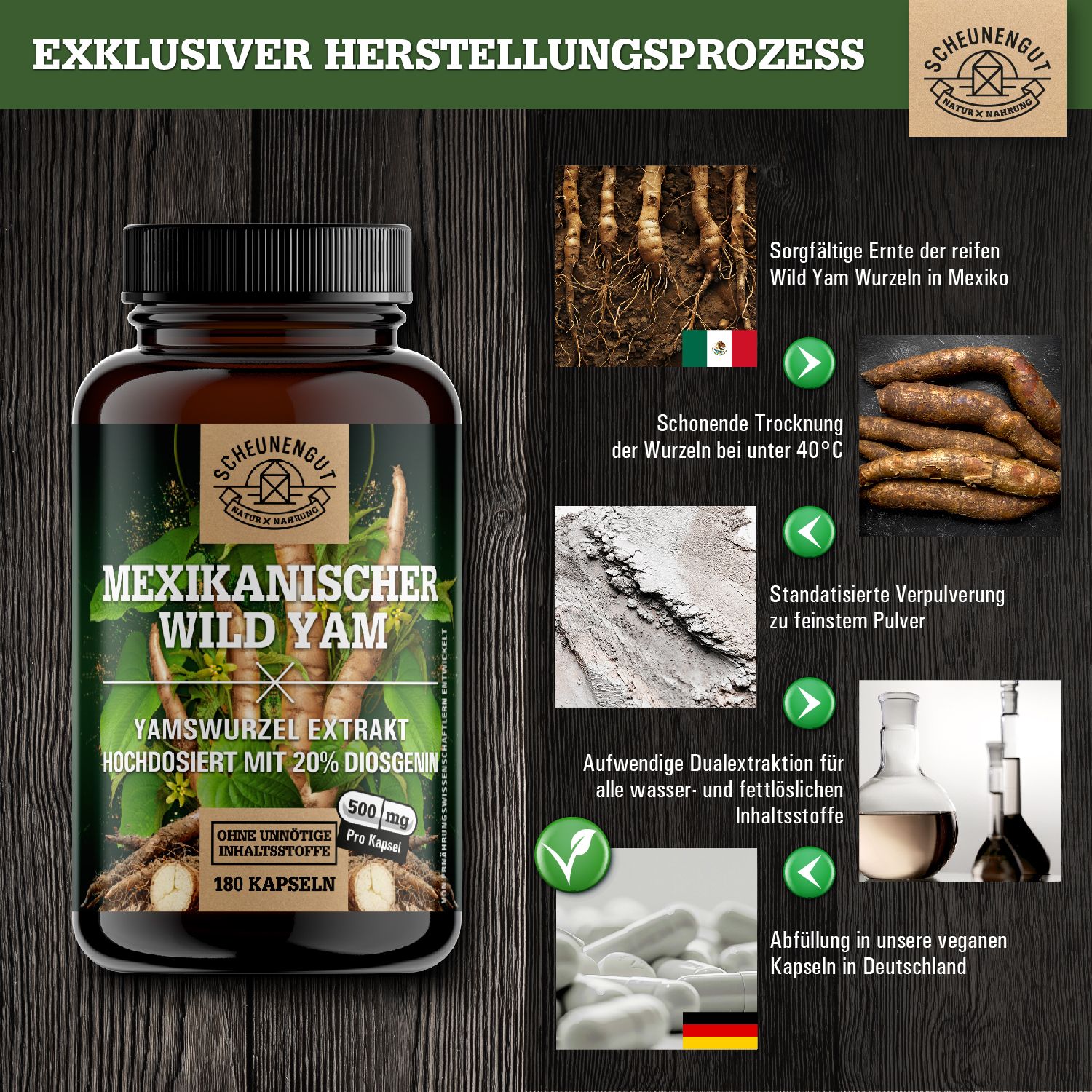 Scheunengut® Yamswurzel Extrakt | Mexikanischer Wild Yams Kapseln