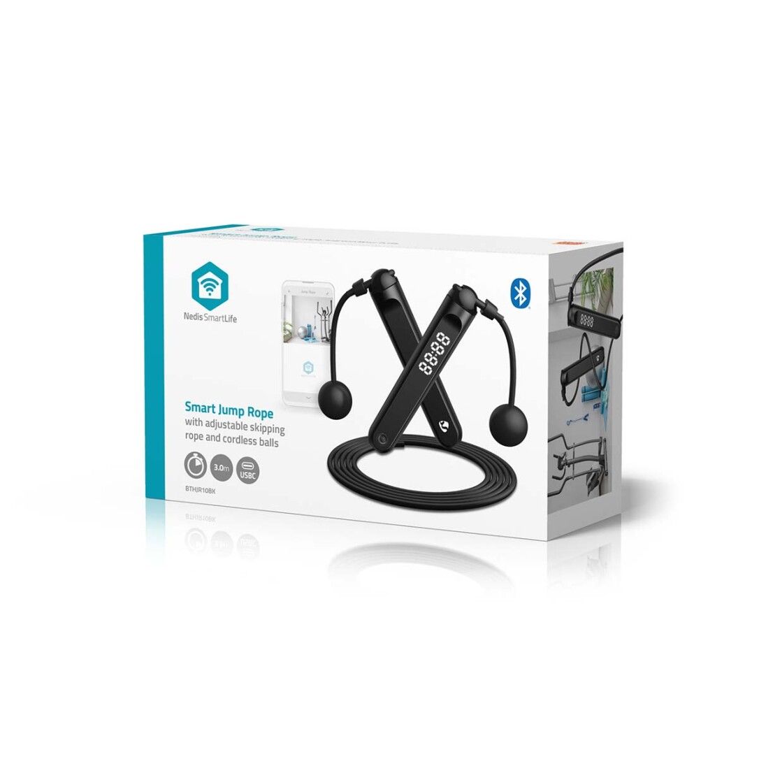Nedis SmartLife Outdoor-Sport / Sprungseil / Bluetooth® / Dual Hall sensor / LED-Anzeige / PVC / 3.