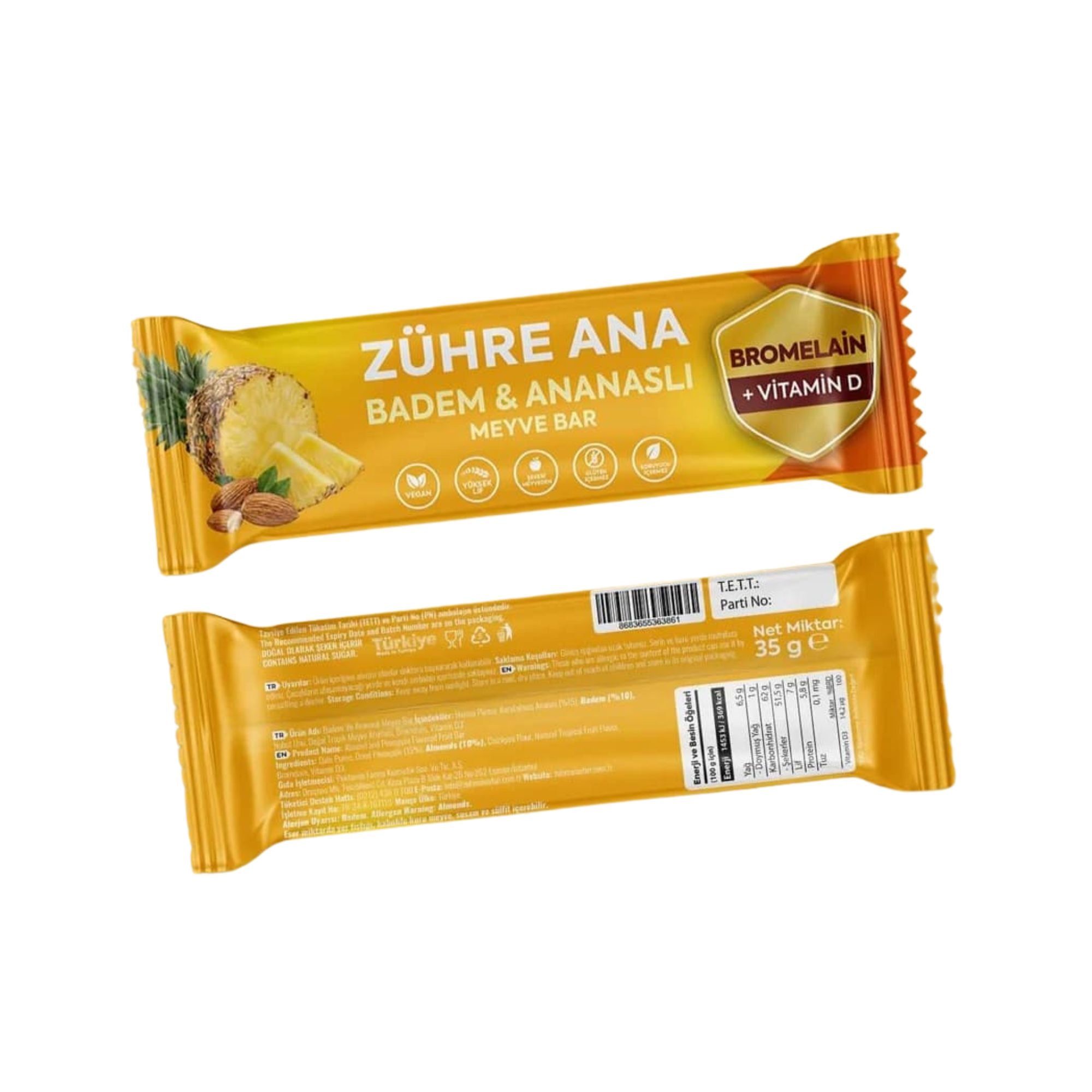 Zühre Ana | Mandel- & Ananas Fruchtriegel 35 g