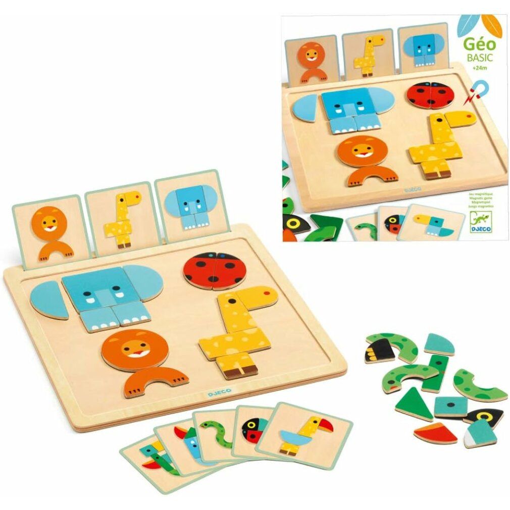 djeco Puzzle magnetico in legno facce di animali