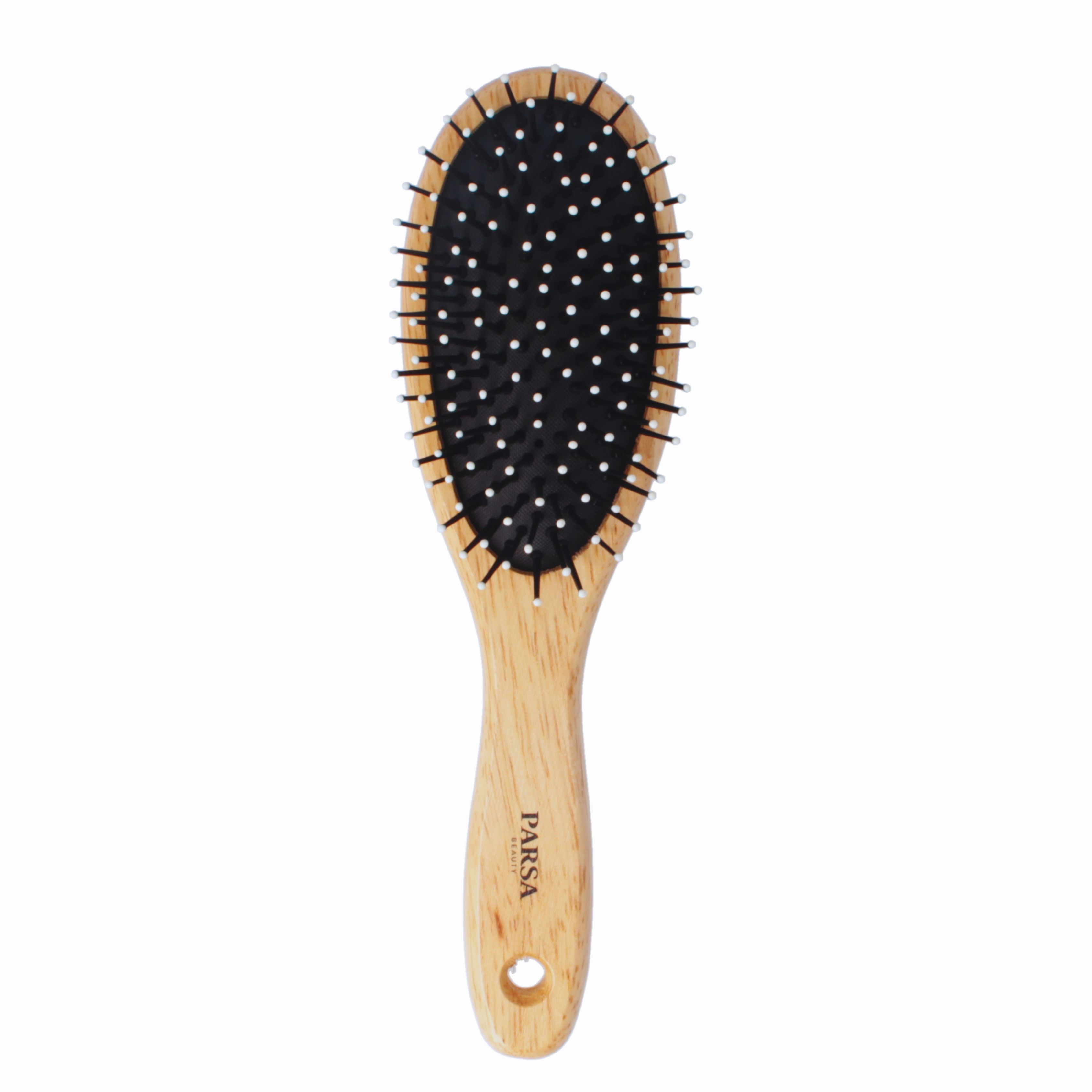 Parsa Beauty Essential Haarbürste aus Holz mit Naturkautschuk oval schonend zum Haar 250 St