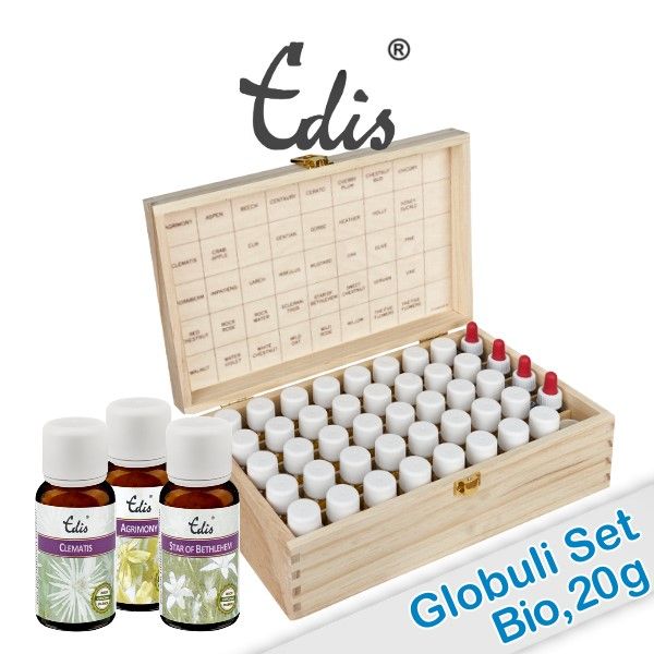 Edis 20g Bachblüten Globuli Set in Holzbox