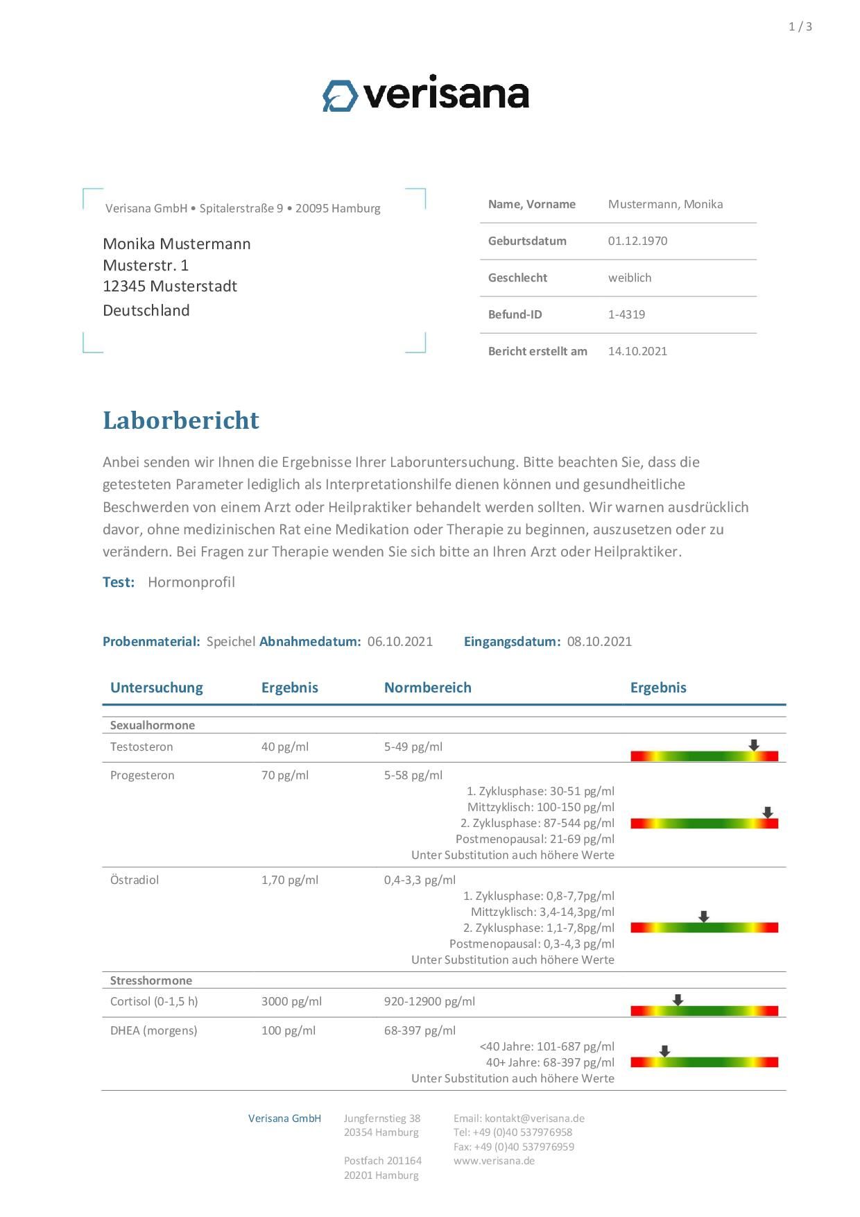 Verisana Hormonprofil Frau