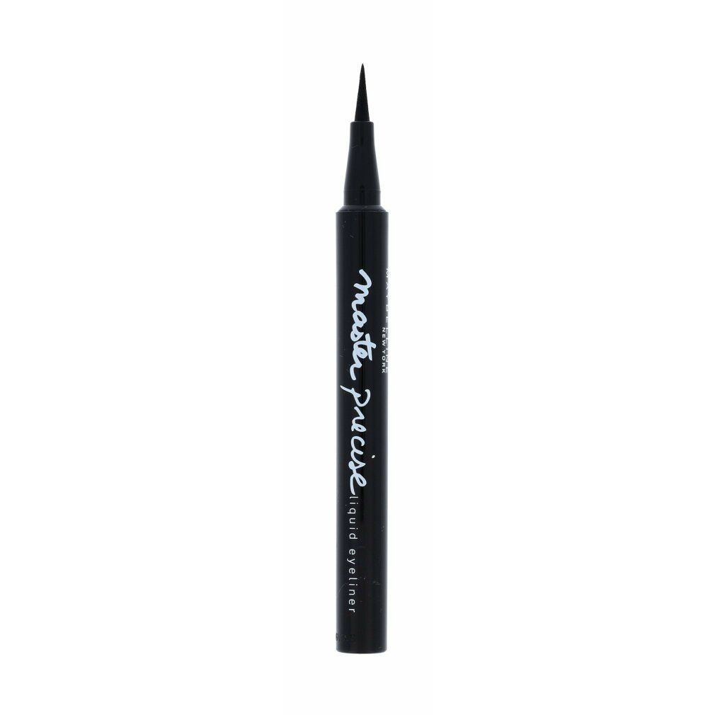 Schwarzer Eyeliner mit feiner Spitze. Schriftzug: Master Precise Liquid Eyeliner.