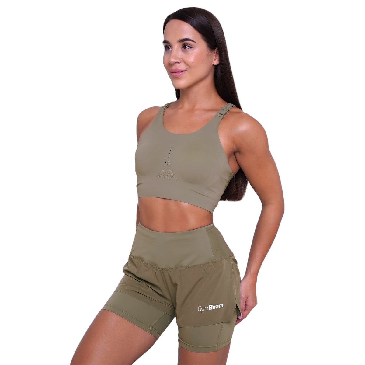 GymBeam Sport-BH Damen mit verstellbaren Trägern und Polstern in Vetiver