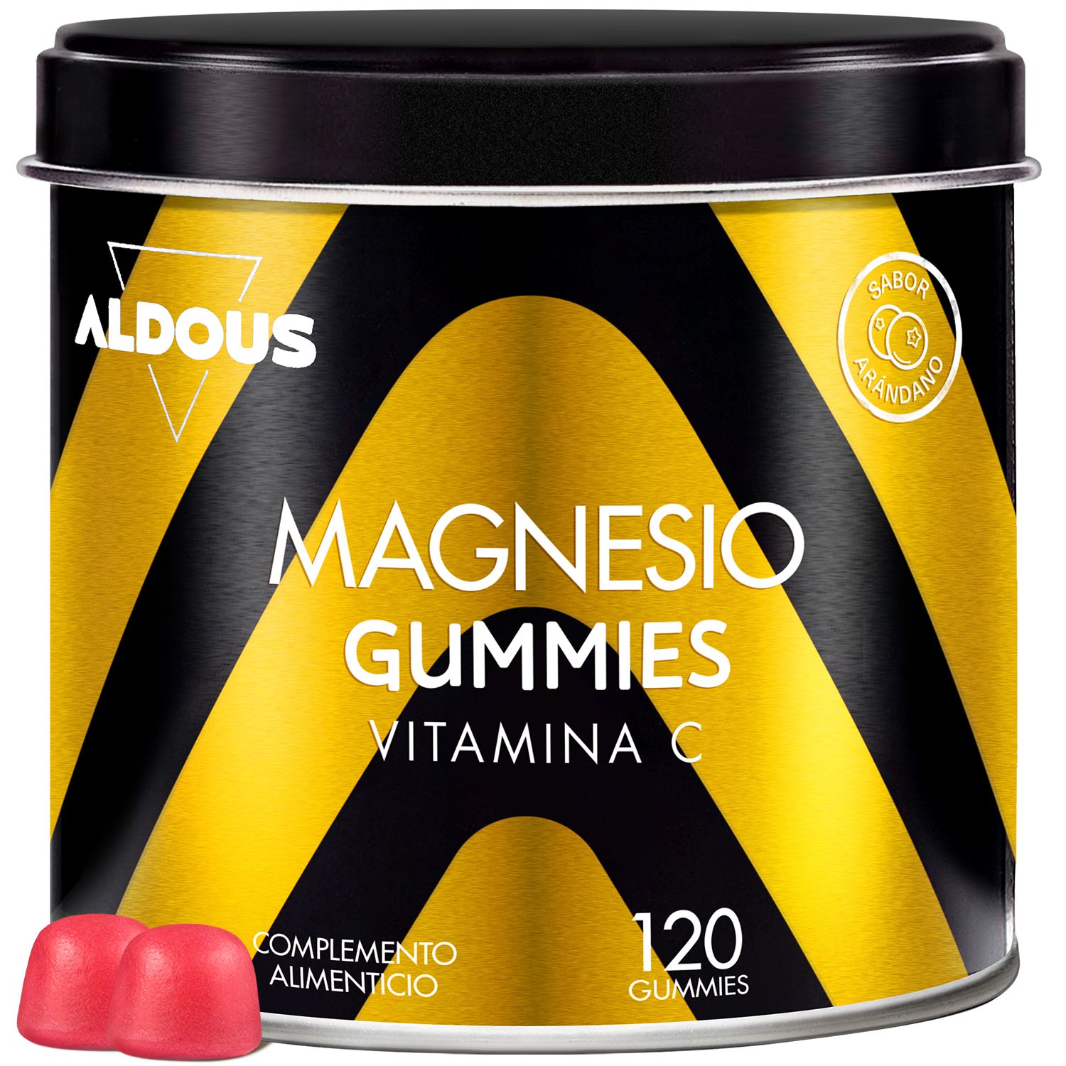 Aldous Magnesio Gummies Dose mit 120 Stück, Vitamin C.