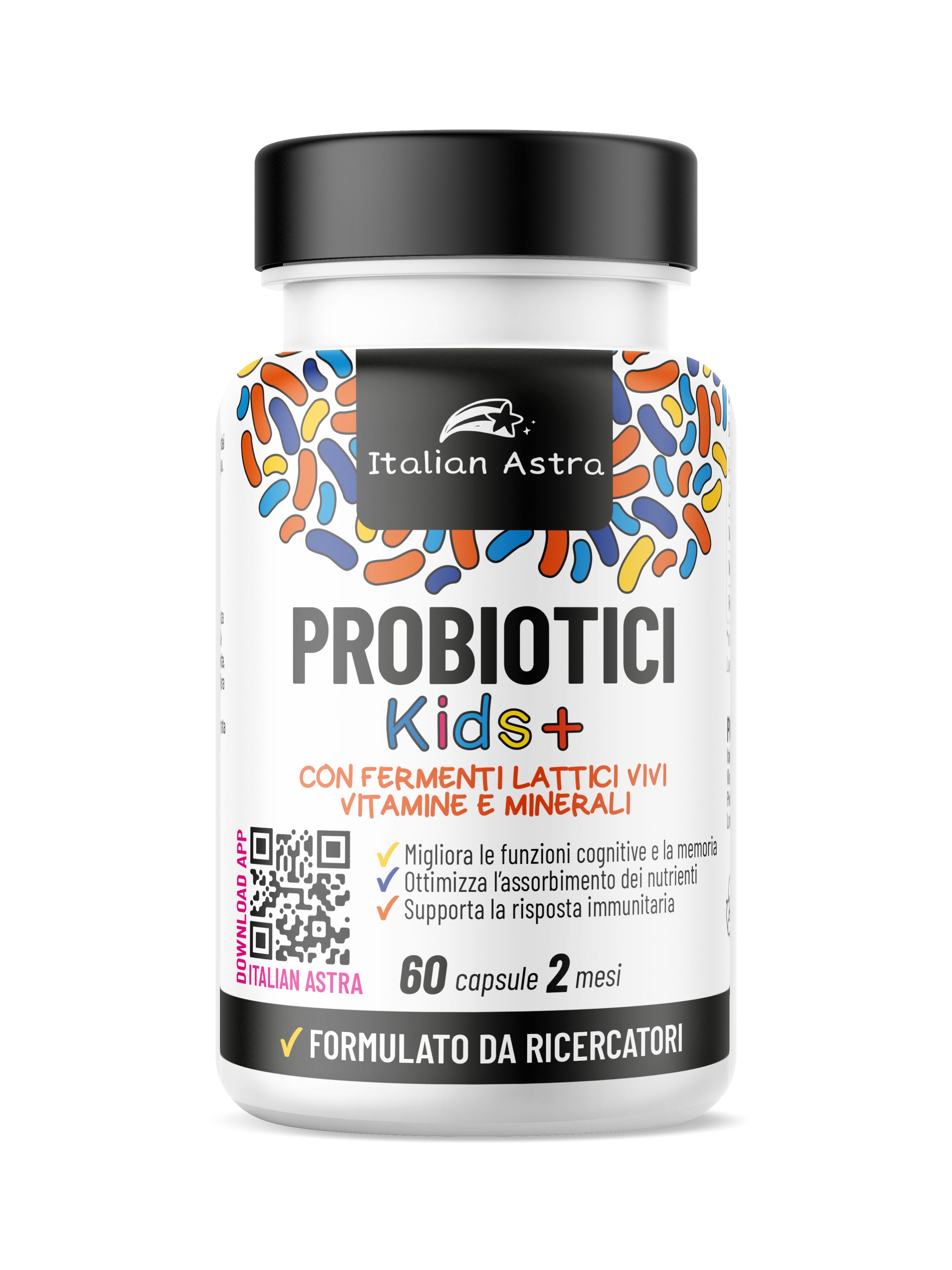 ITALIAN ASTRA Probiotici Bambino + multivitaminico trattamento 2 mesi