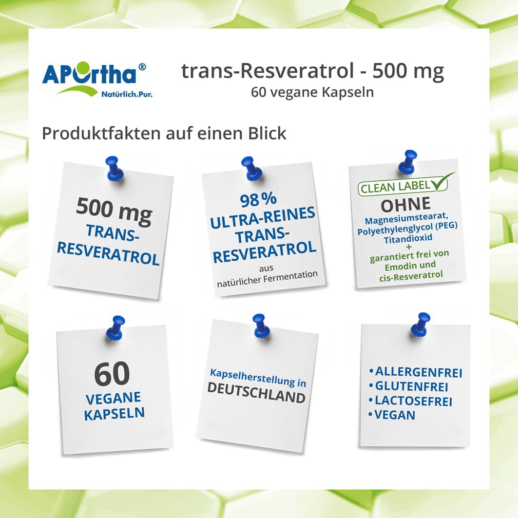 APOrtha® trans-Resveratrol Kapseln - 500 mg 60 St