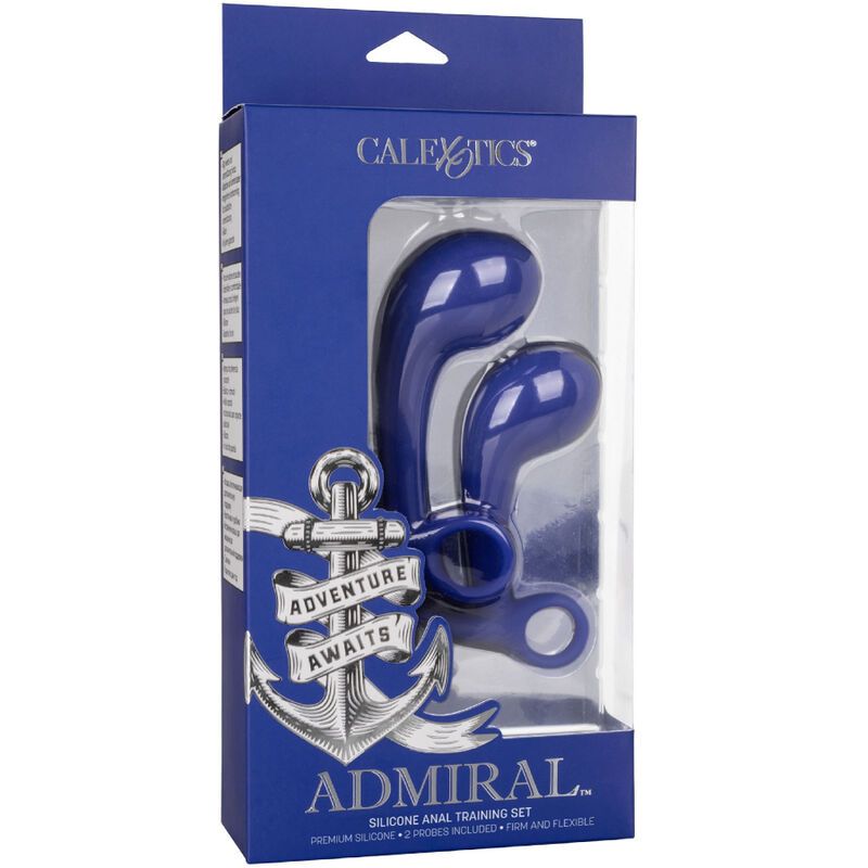Verpackung von CalExotics Admiral Anal Training Set. Blaue Box mit Produktabbildung.