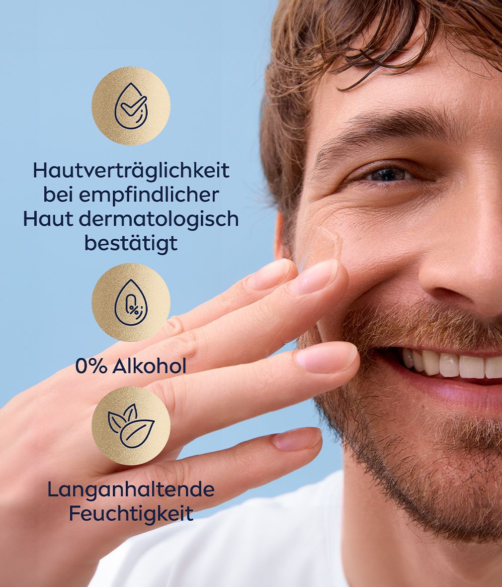 NIVEA MEN Bart & Gesichtspflege Gel Sensitive 24h Feuchtigkeit lindernd