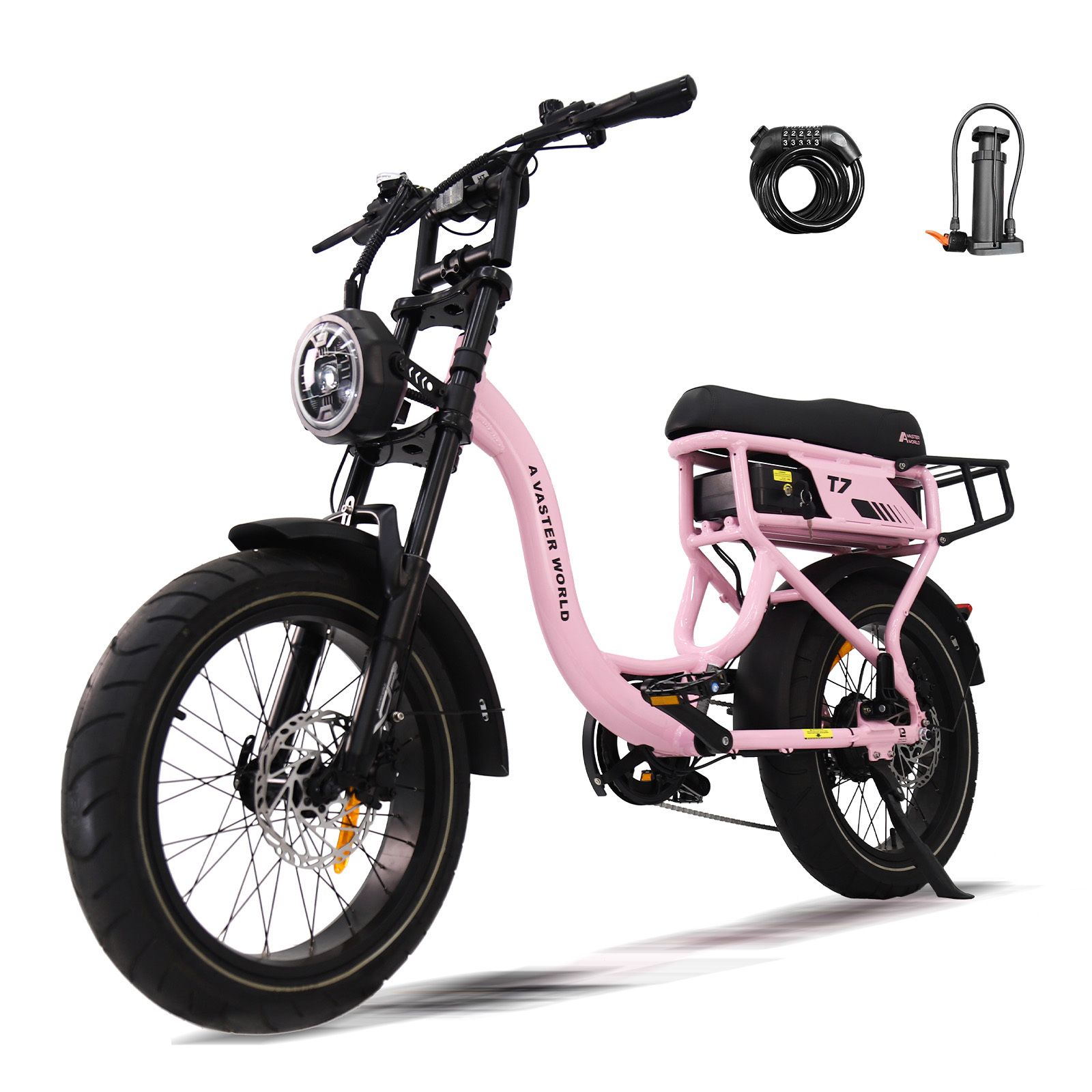 AVDL T7 Elektrisches Pendlerfahrrad mit Gepäckträger, 48V 18Ah Akku