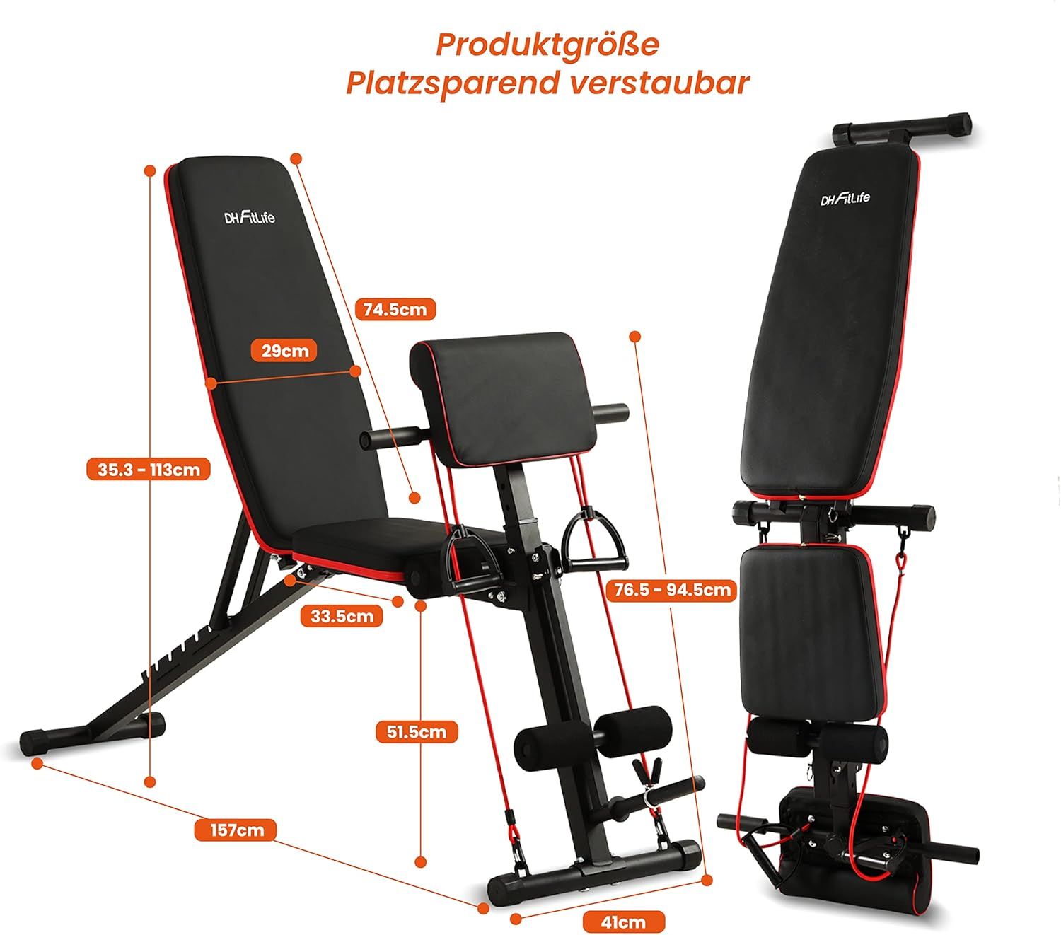 DH FitLife klappbar multifunktional Hantelbank