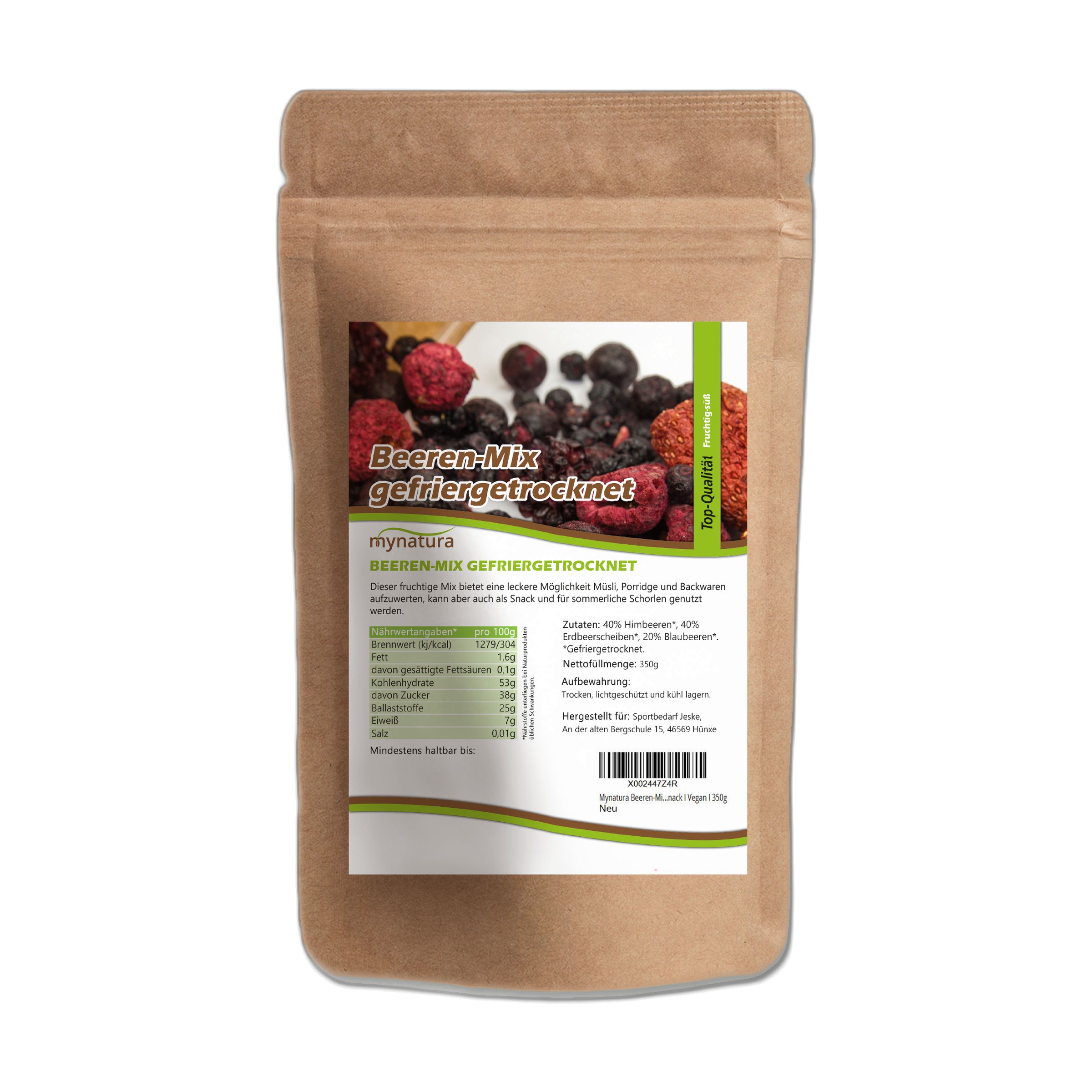 Mynatura gefriergetrockneter Beeren-Mix 350 g
