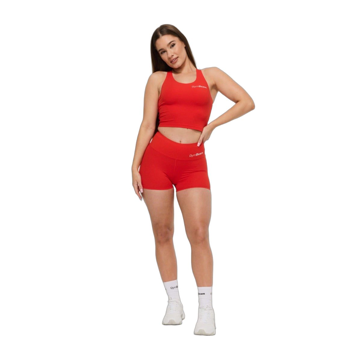 GymBeam Sport-Top Damen cropped Slim mit rundem Ausschnitt BEAT Tangerine