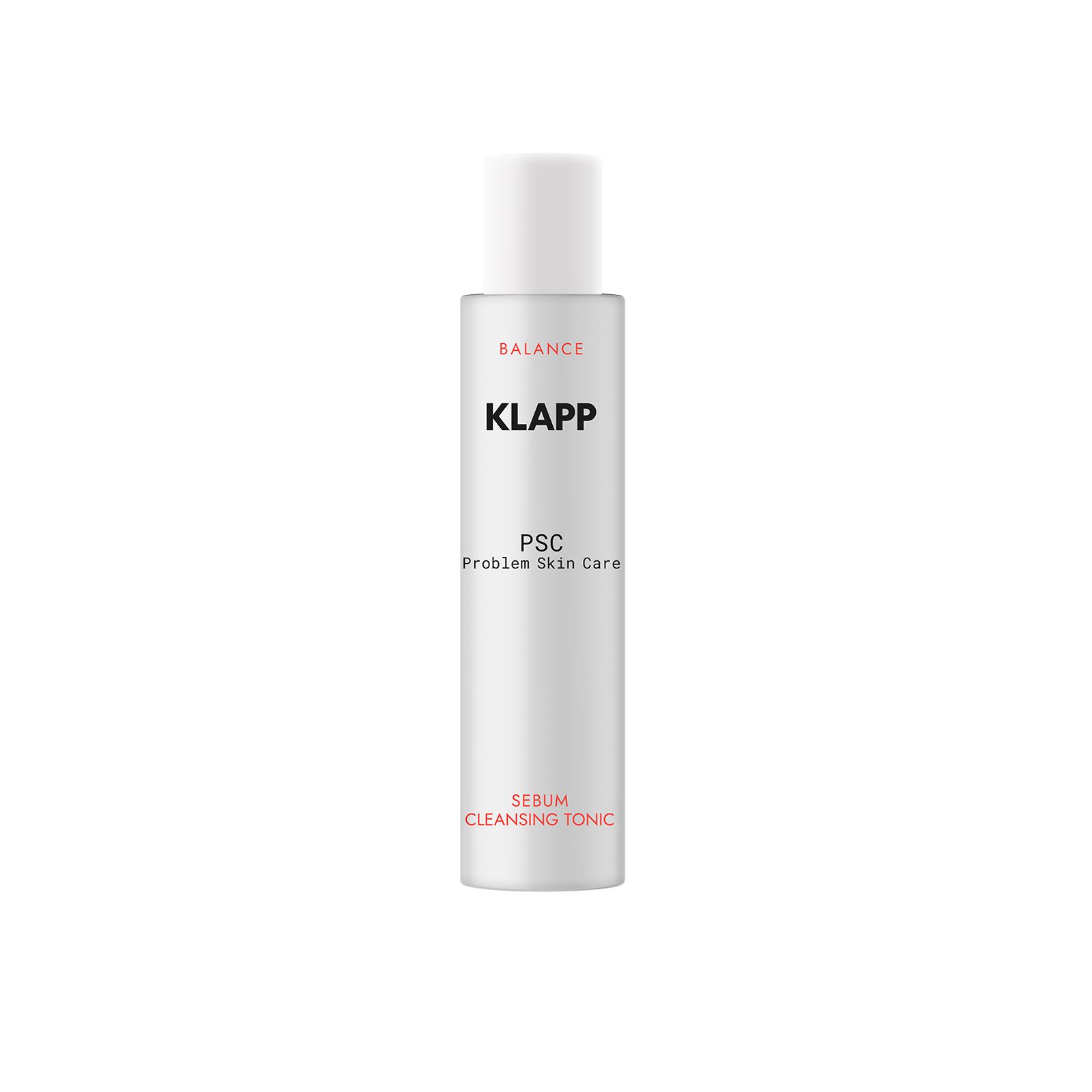 Klapp PSC Problem Skin Care Sebum Cleansing Tonic. Weiße Flasche mit weißem Deckel. 125 ml.