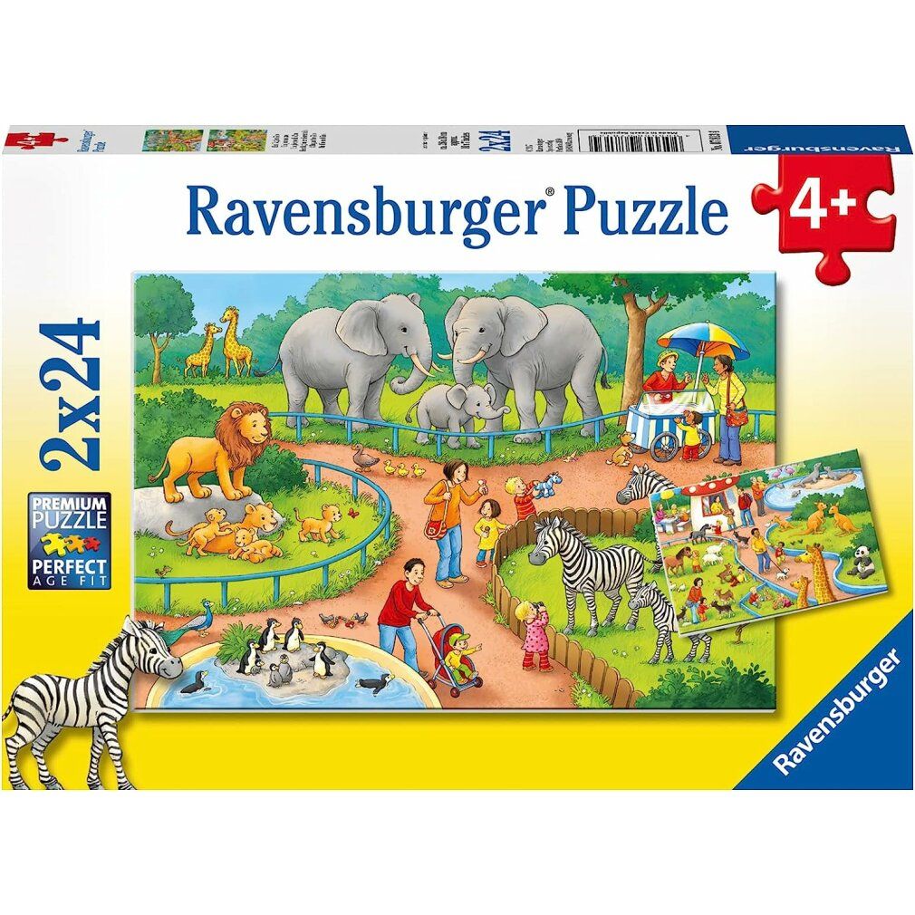 Ravensburger Ravensburger 7813 Puzzle Ein Tag im Zoo 2 x 24 Teile