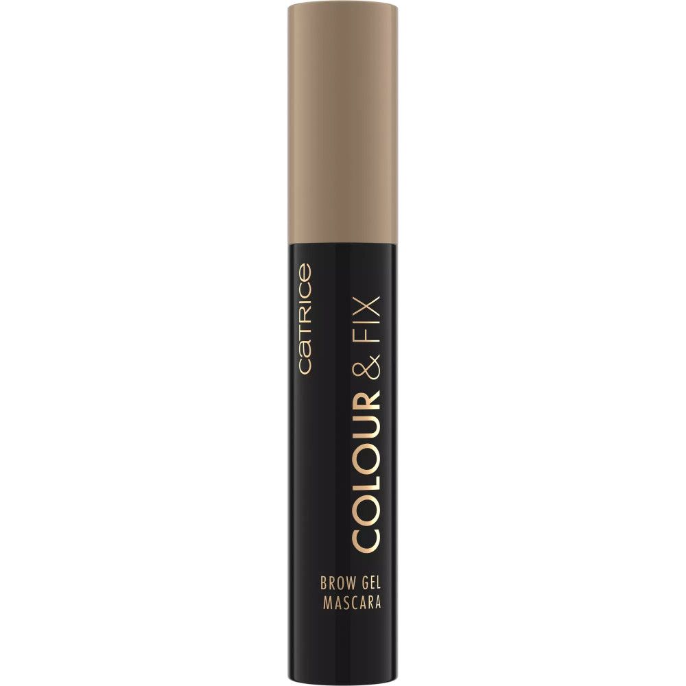 Mascara-Tube mit goldfarbenem Schriftzug "Catrice Colour & Fix Brow Gel Mascara".